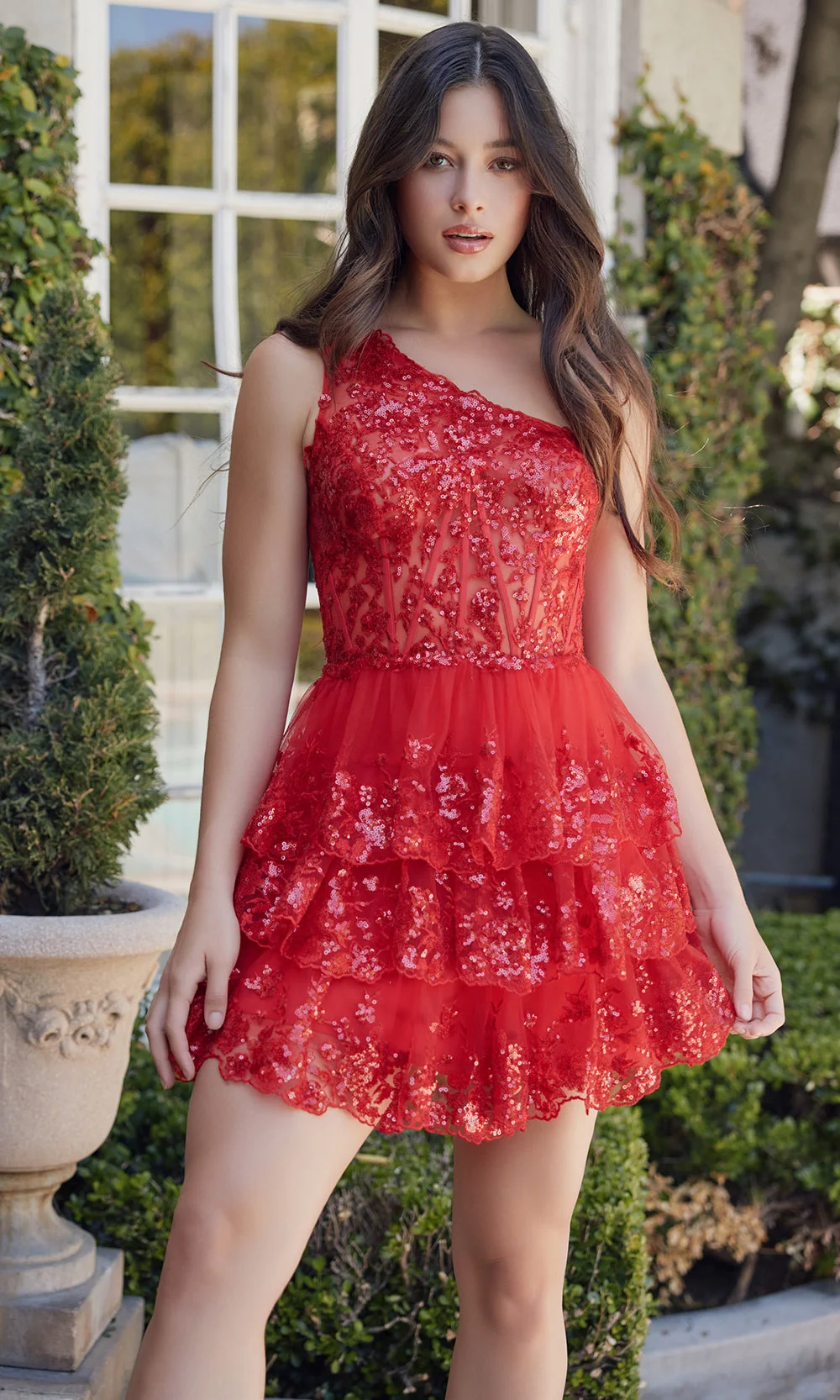 Nox Anabel K855 - Ruffles Asymmetrical Cocktail Dress - Image 27