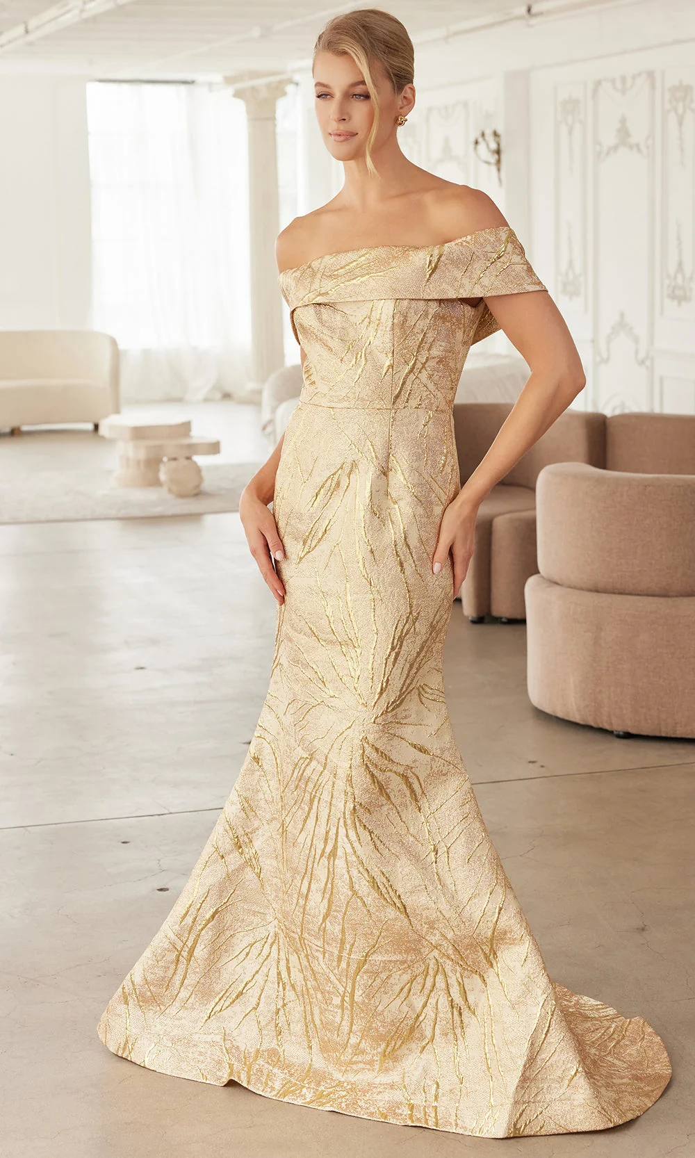 Nox Anabel MJ144 - Structured Off Shoulder Formal Dress - Image 5