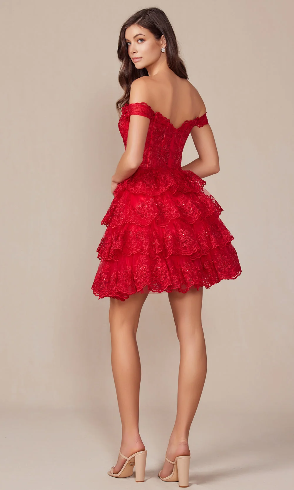 Nox Anabel R877 - Embroidered A-Line Cocktail Dress - Image 23