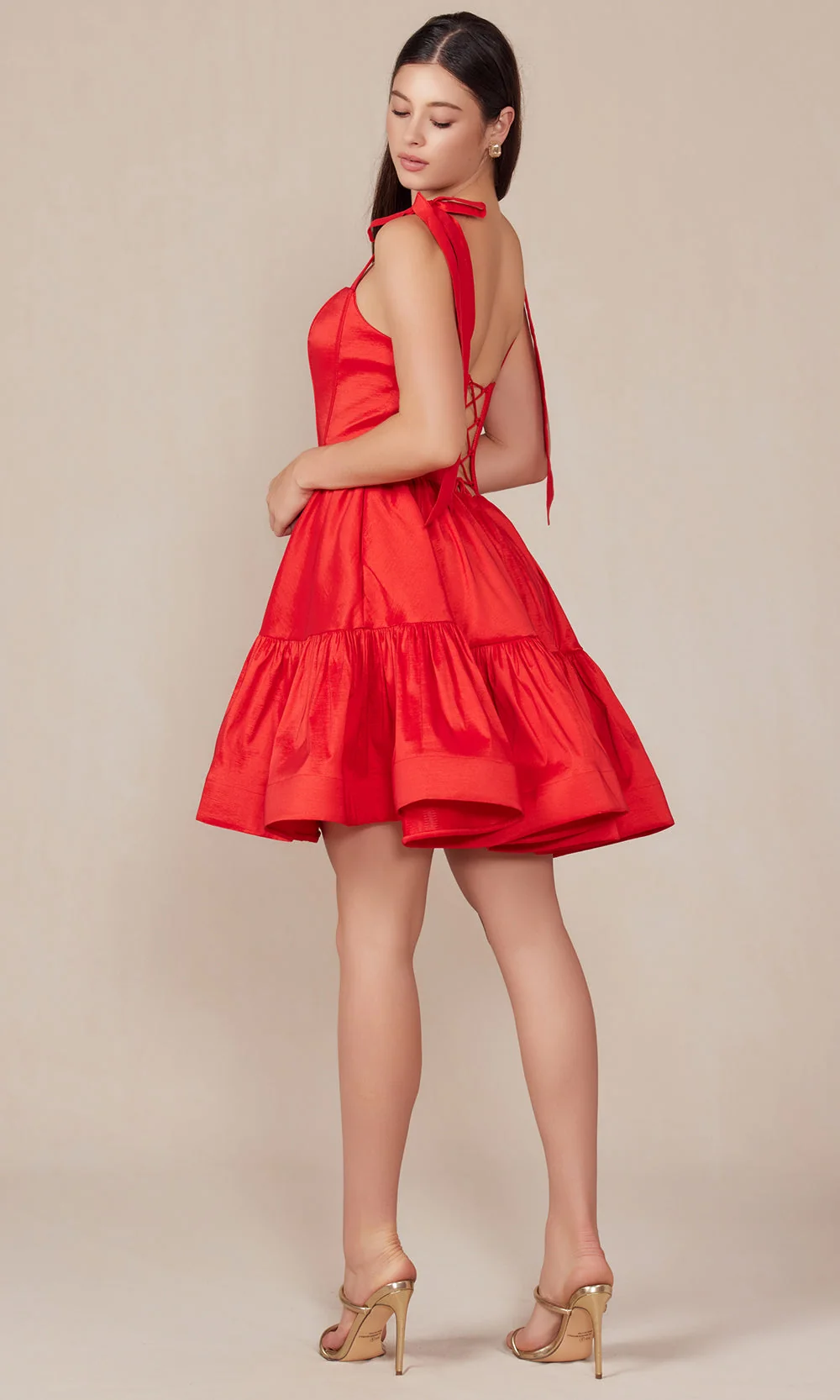 Nox Anabel T869 - Tiered Ribbon Cocktail Dress - Image 32