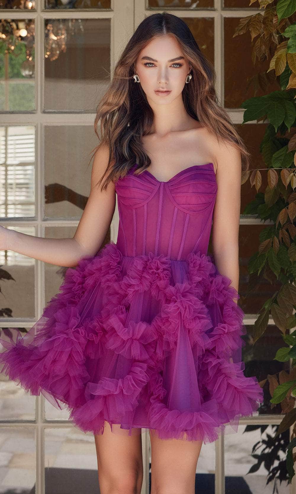 Nox Anabel Y859 - Strapless Corset Bodice Cocktail Dress - Image 40