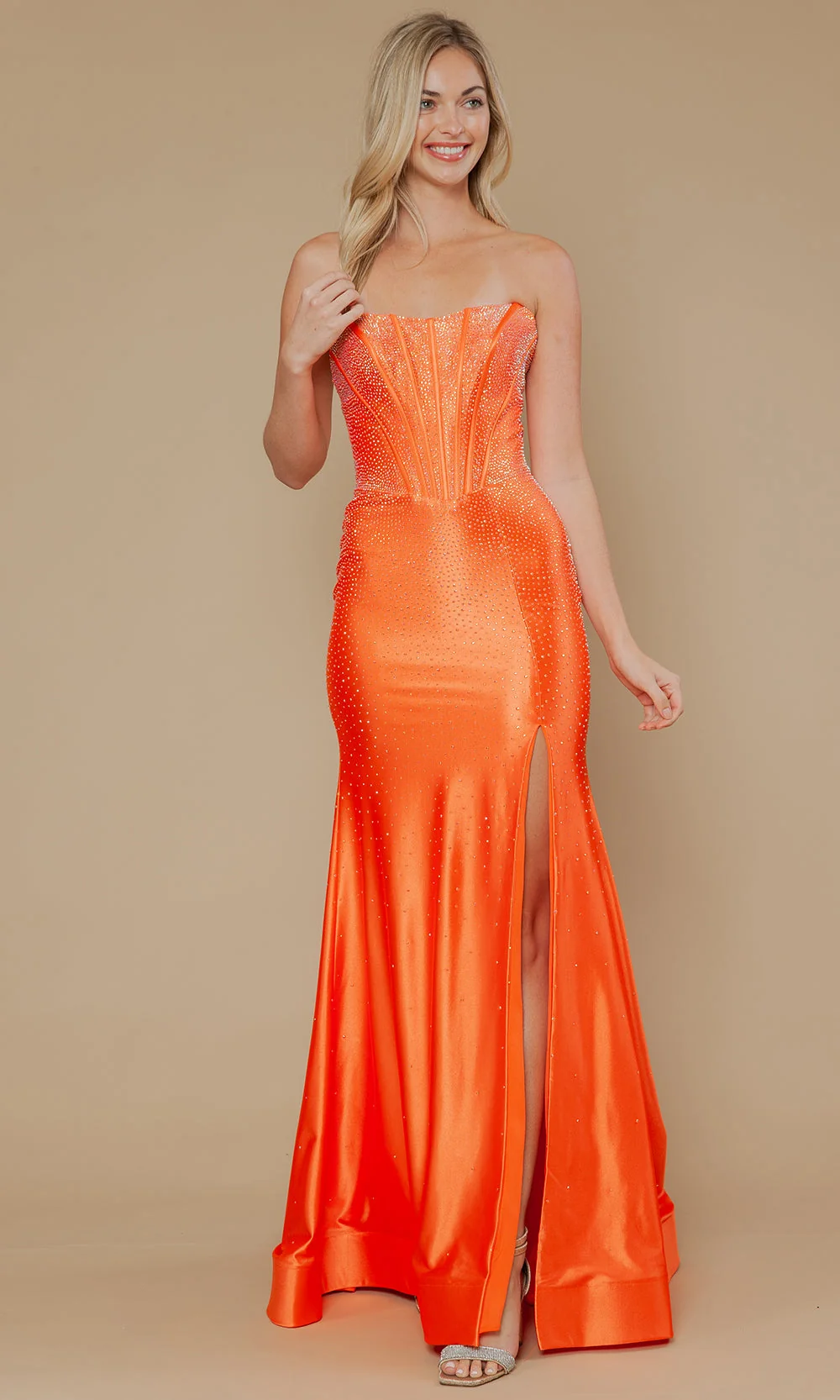 Poly USA 25046 - Strapless Beaded Gown with Exposed Boning - Image 22