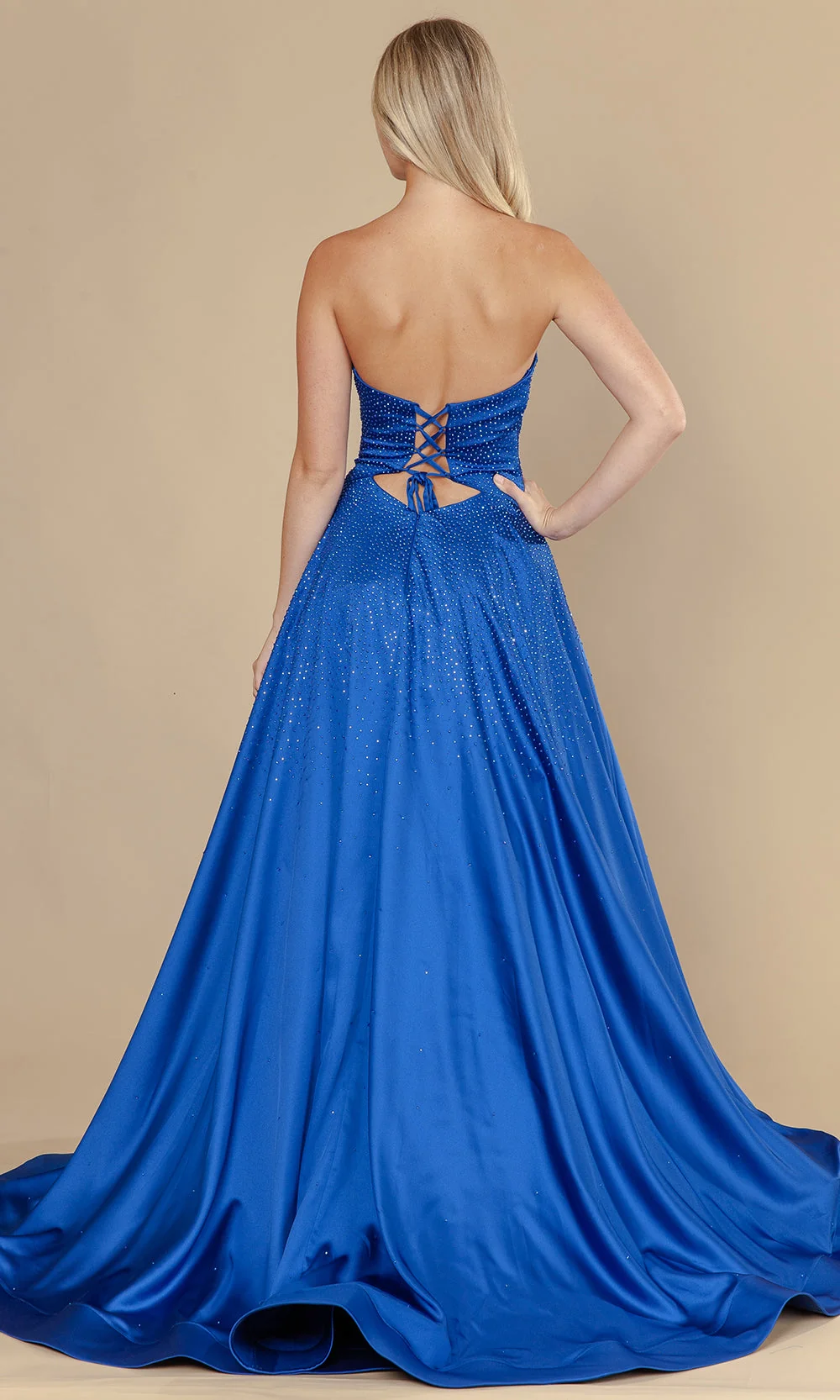 Poly USA 25130 - A-Line Skirt Bead Studded Dress - Image 24
