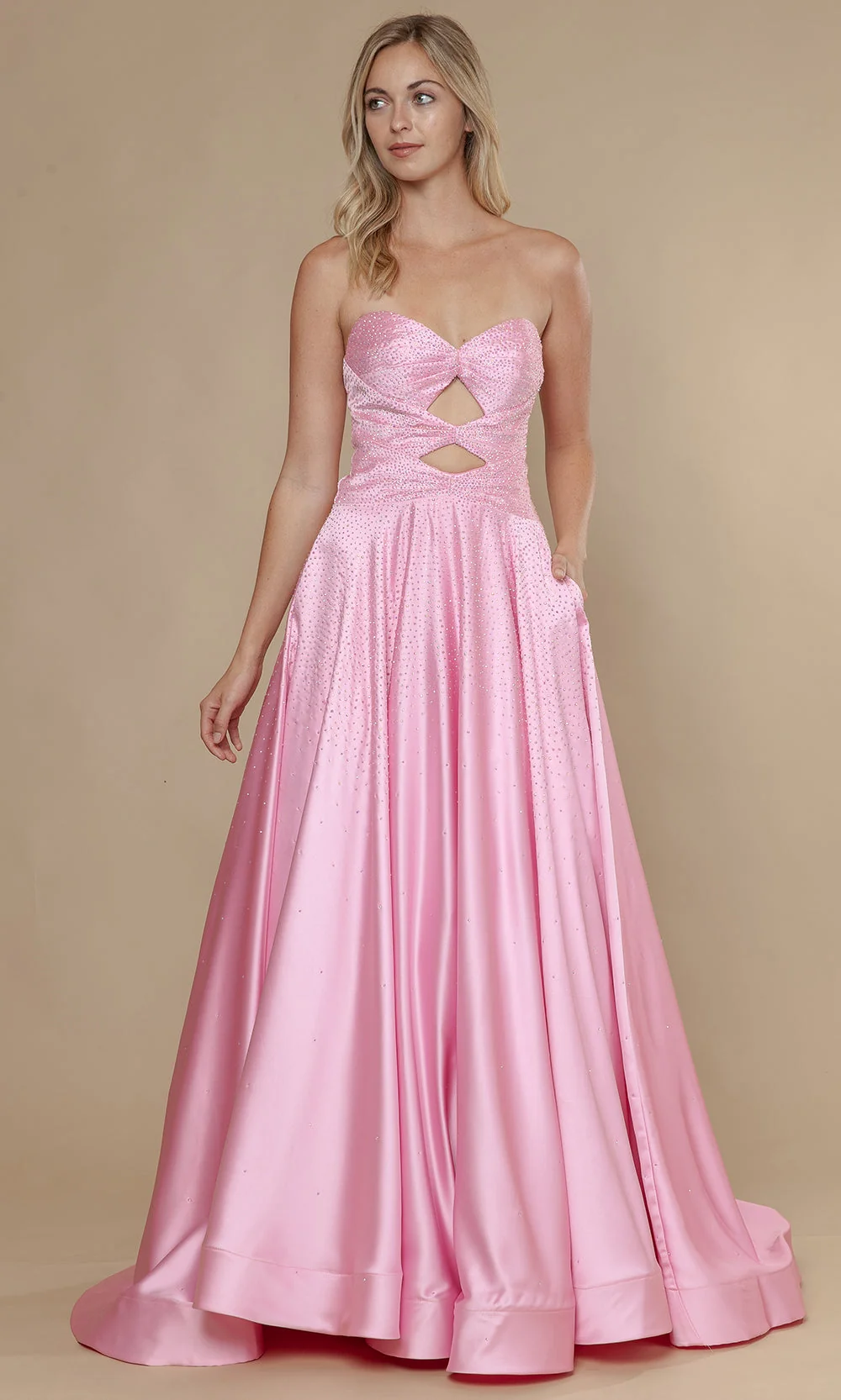 Poly USA 25130 - A-Line Skirt Bead Studded Dress - Image 3