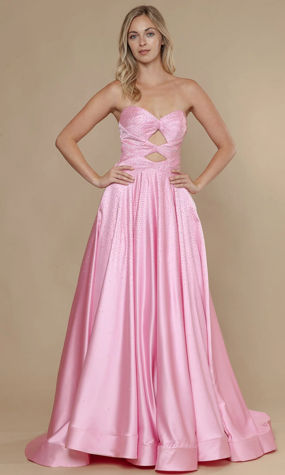 Poly USA 25130 - A-Line Skirt Bead Studded Dress - Image 5