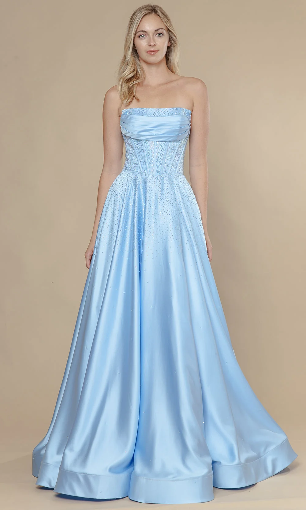Poly USA 25132 - Corset Style Embellished A-Line Dress