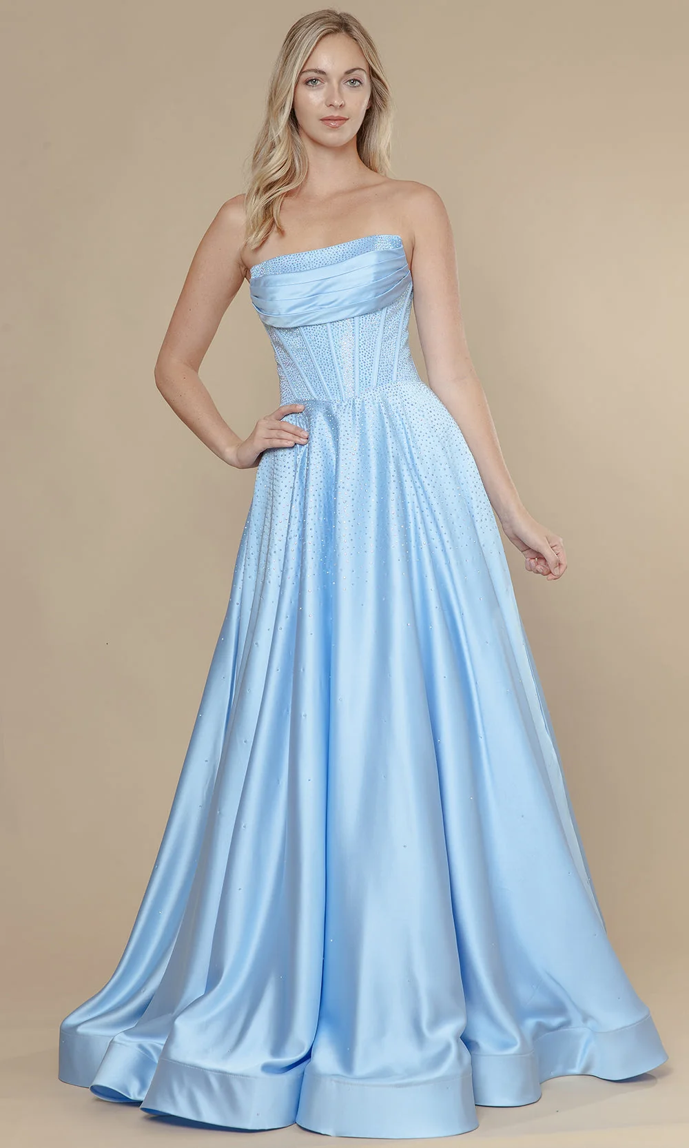 Poly USA 25132 - Corset Style Embellished A-Line Dress - Image 14