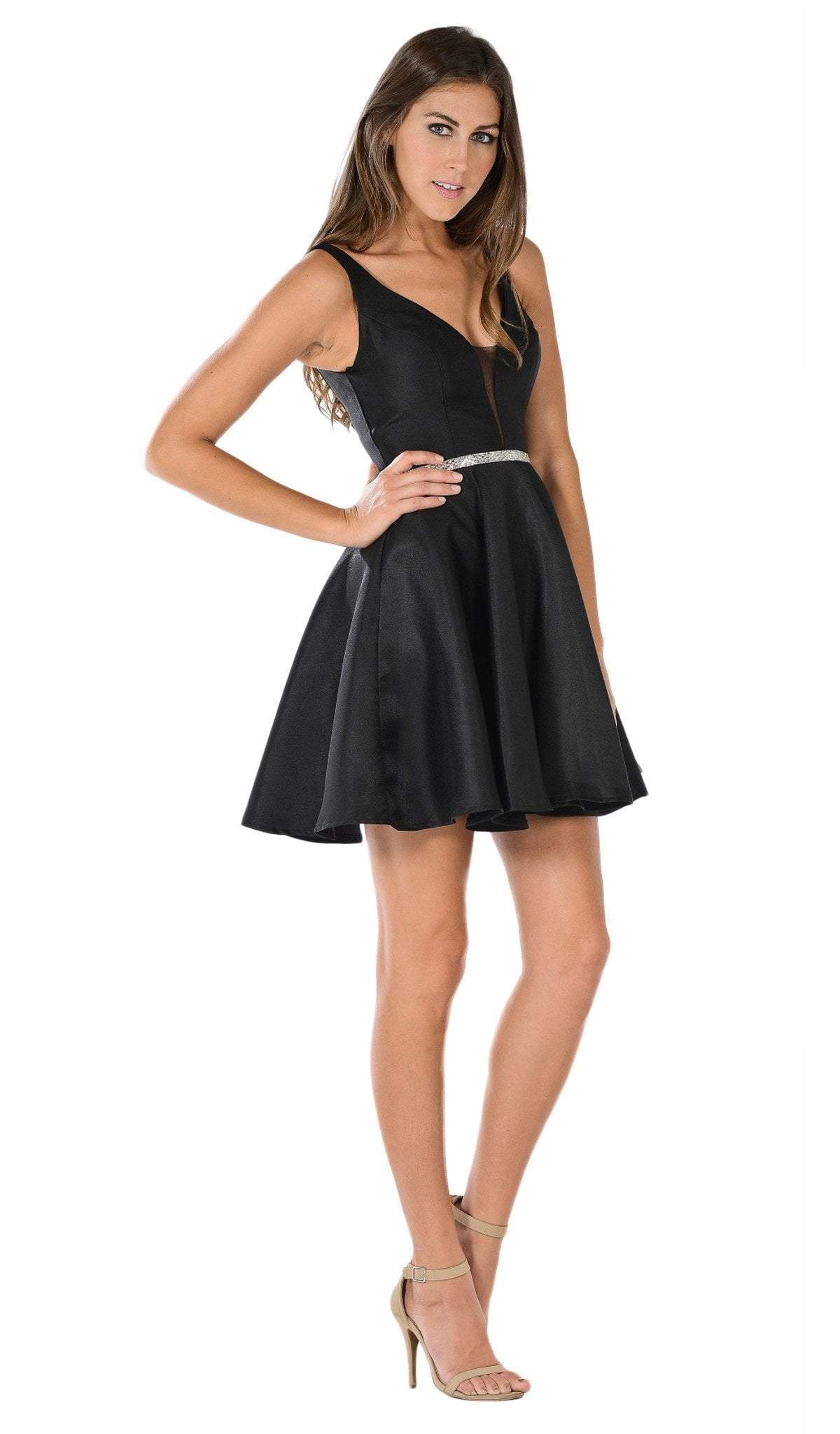 Poly USA 7894 - Sleeveless Deep V-Neck Dress - Image 3