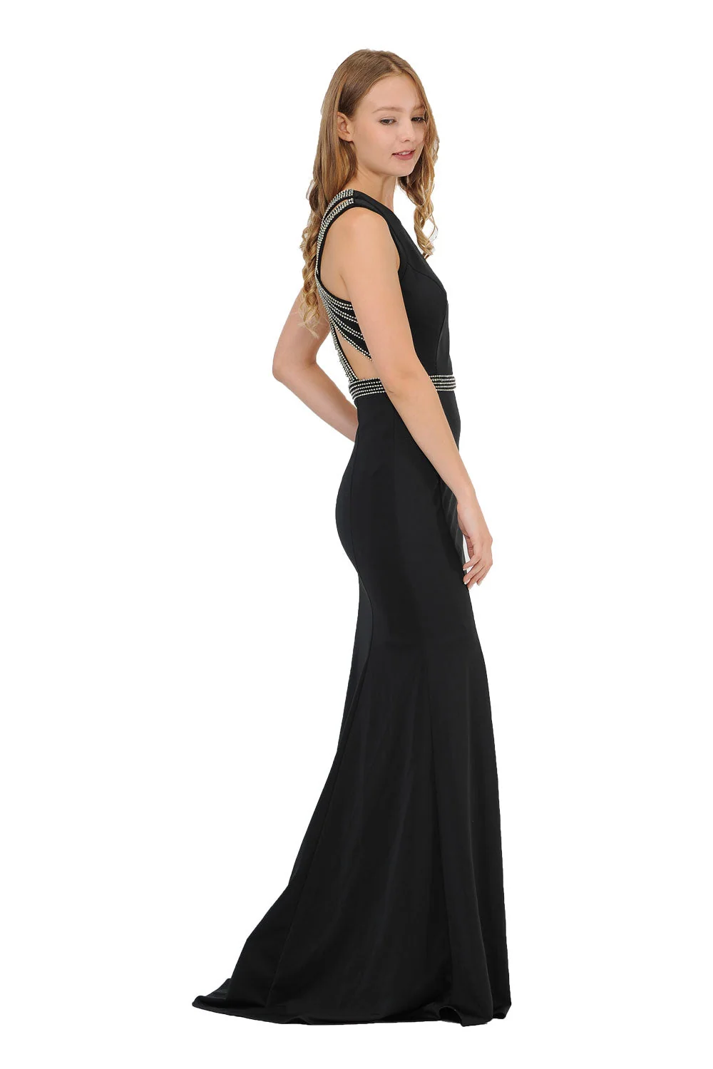 Poly USA 8230 - Jewel Neck Embellished Sheath Gown - Image 3