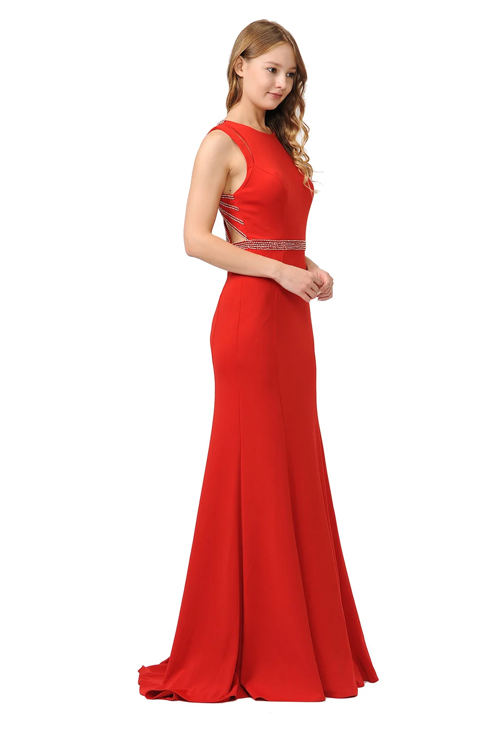 Poly USA 8230 - Jewel Neck Embellished Sheath Gown - Image 4