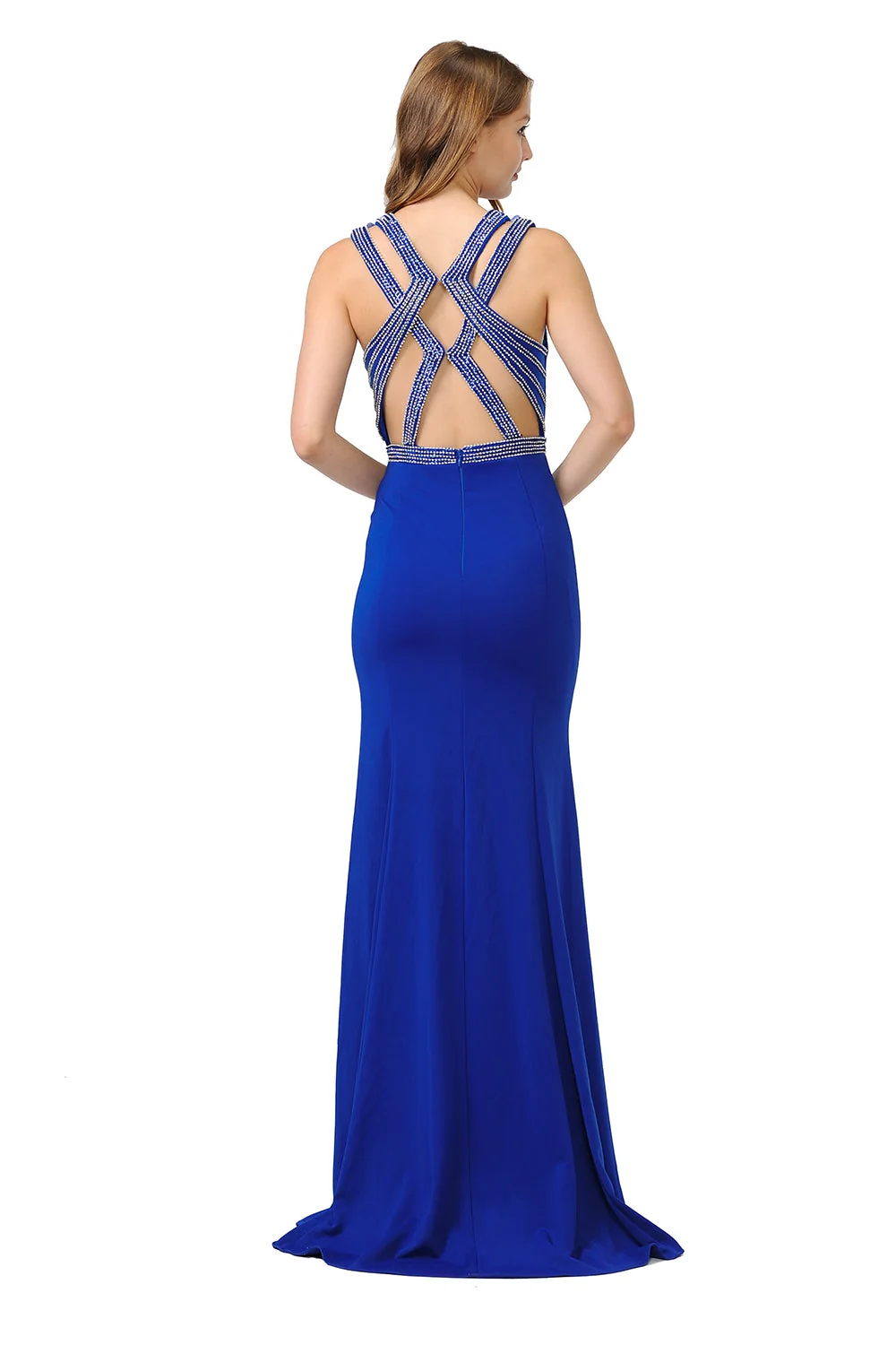 Poly USA 8230 - Jewel Neck Embellished Sheath Gown - Image 6