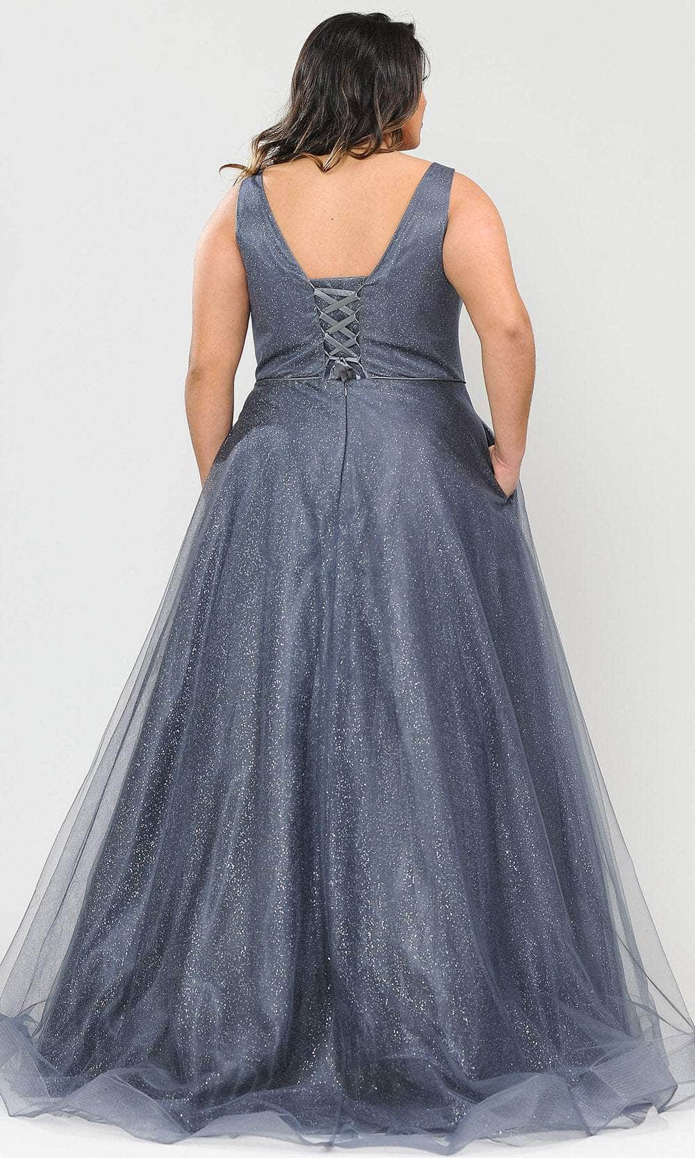 Poly USA W1024 - Sleeveless Glittered Gown - Image 2