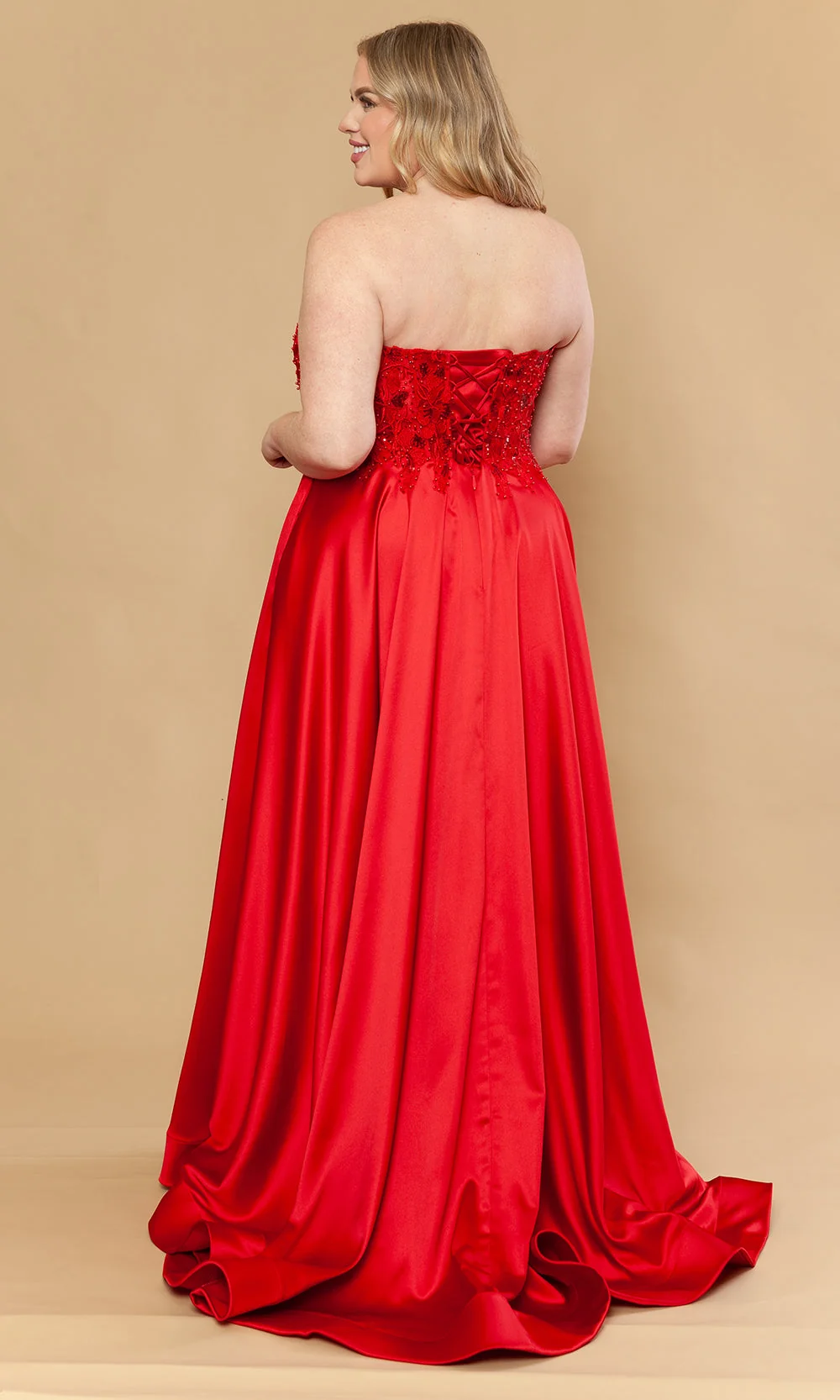 Poly USA W1224 - Beaded Embroidered Strapless A-Line Gown - Image 2