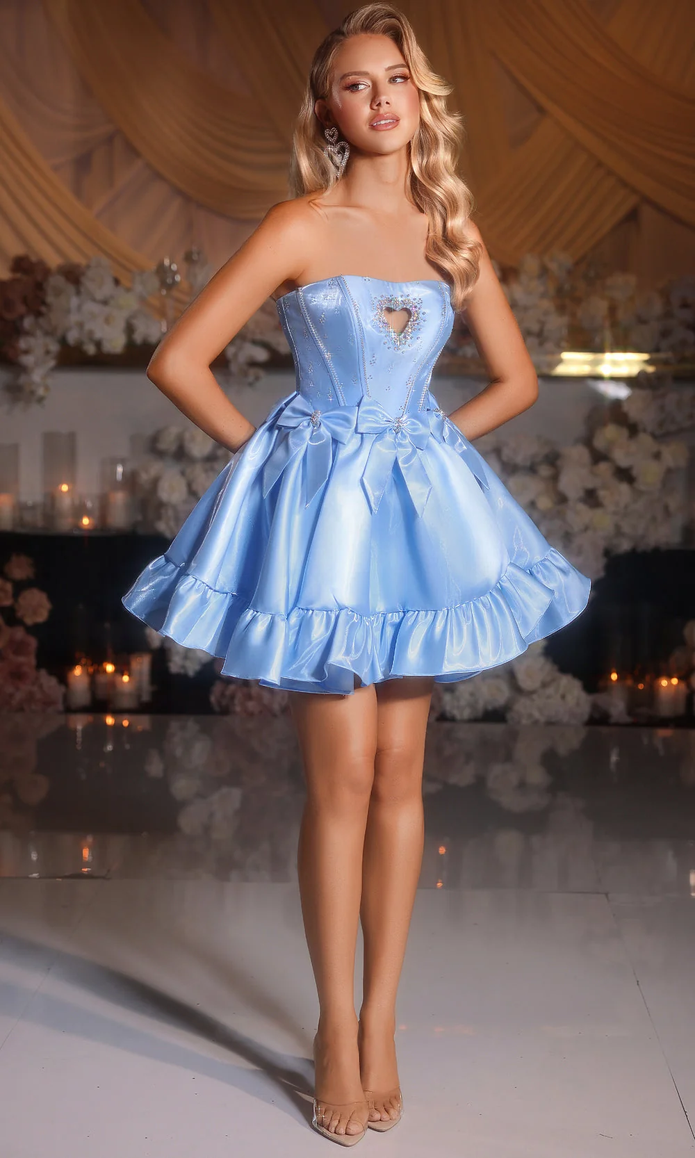 Portia and Scarlett PS25732 - Bow Accent A-Line Short Dress - Image 3