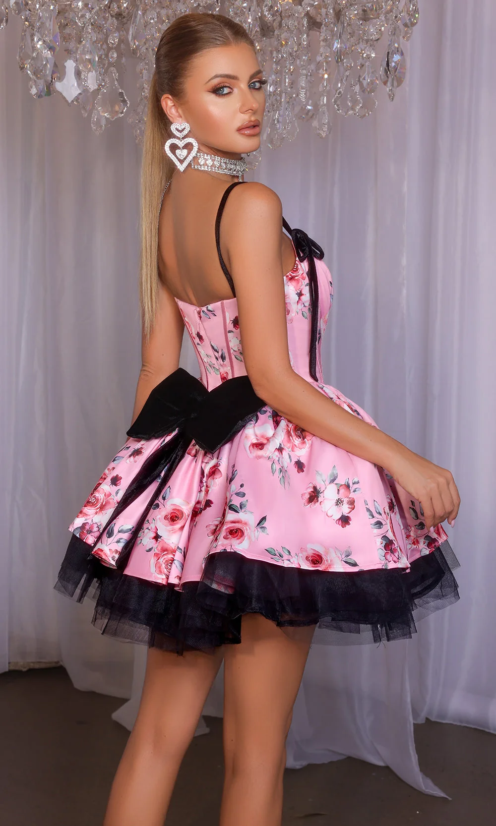 Portia and Scarlett PS25765 - Ribbon Strap Floral Sweetheart Dress - Image 11