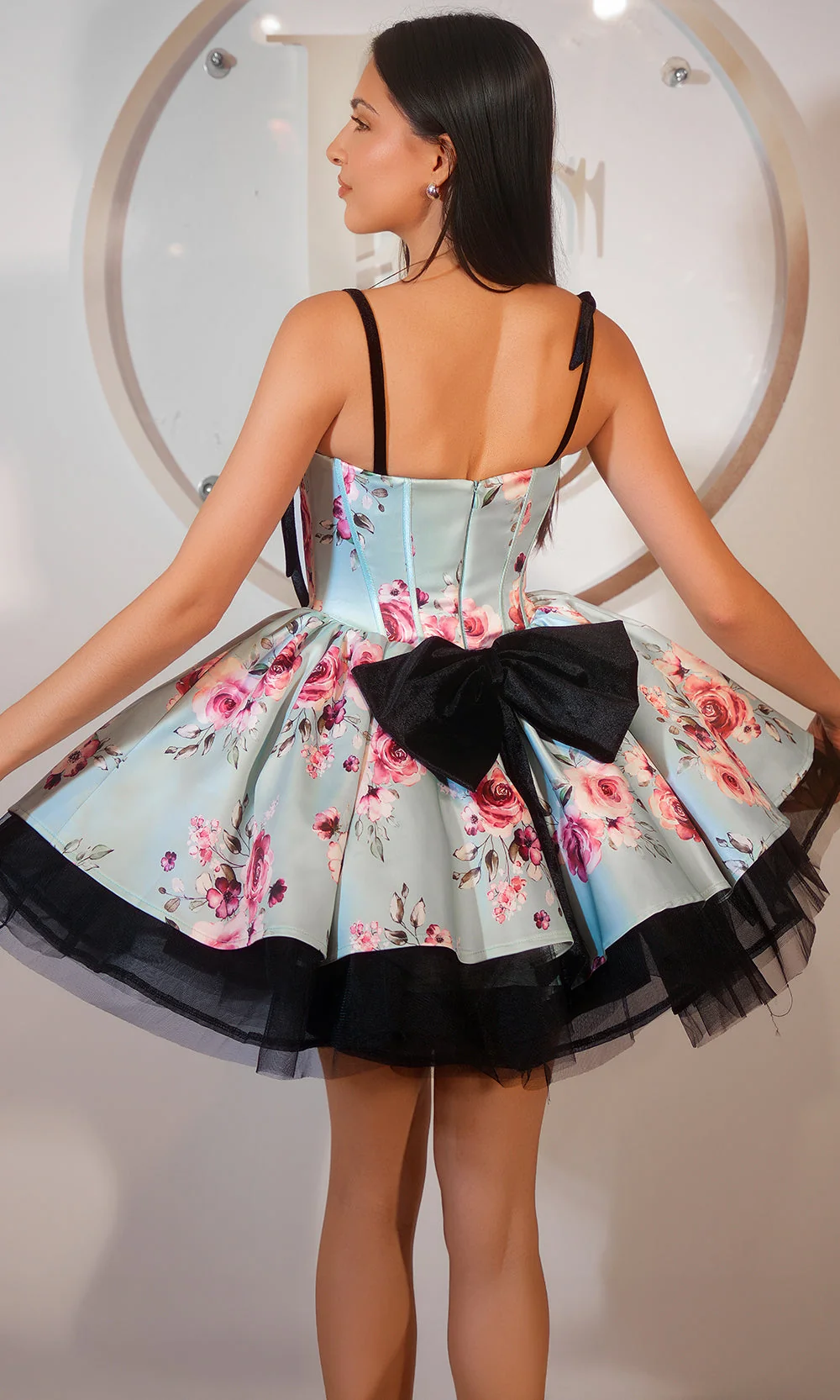 Portia and Scarlett PS25765 - Ribbon Strap Floral Sweetheart Dress - Image 5