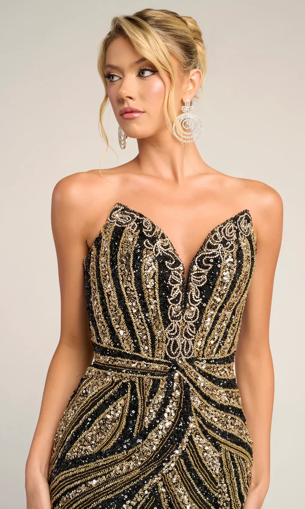 Portia and Scarlett PS26418C - Embellished Strapless Formal Slit Dress - Image 3