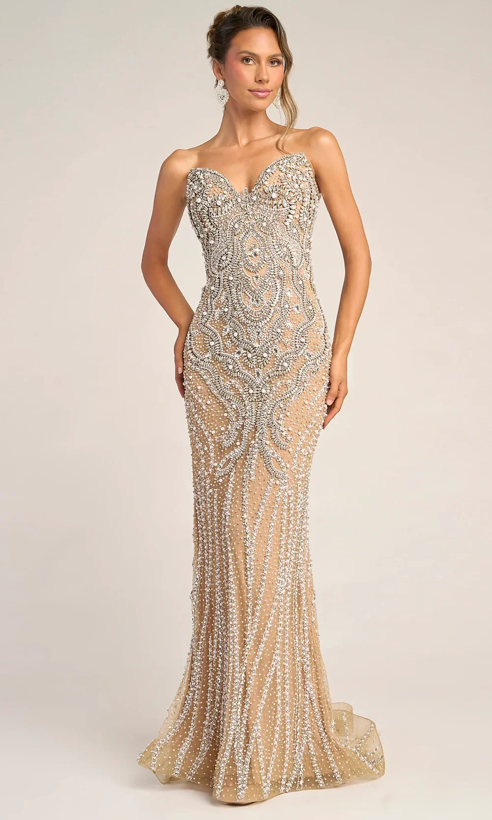 Portia and Scarlett PS26446C - Crystal Beaded Sheath Long Dress - Image 3