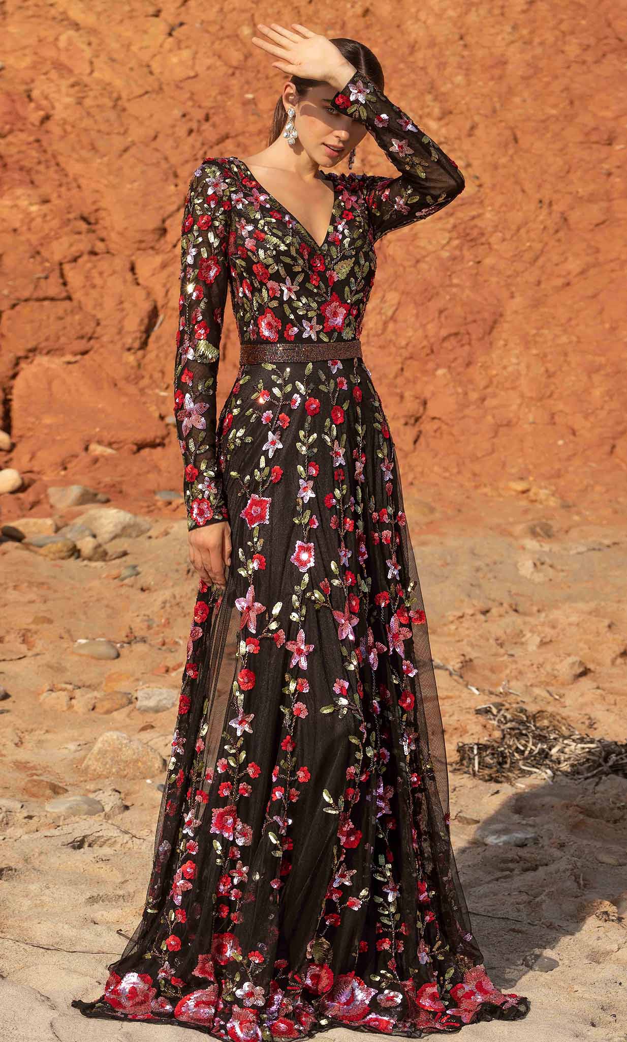 Primavera Couture 3691 - Sequin A-Line Evening Gown