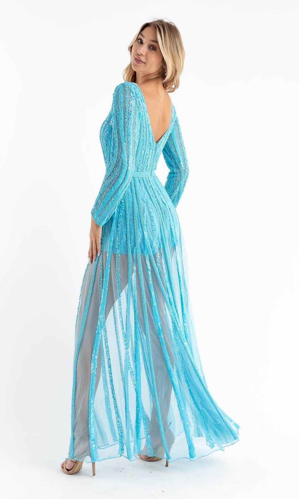 Primavera Couture 3777 - V-Neck Long Sleeve Romper - Image 10