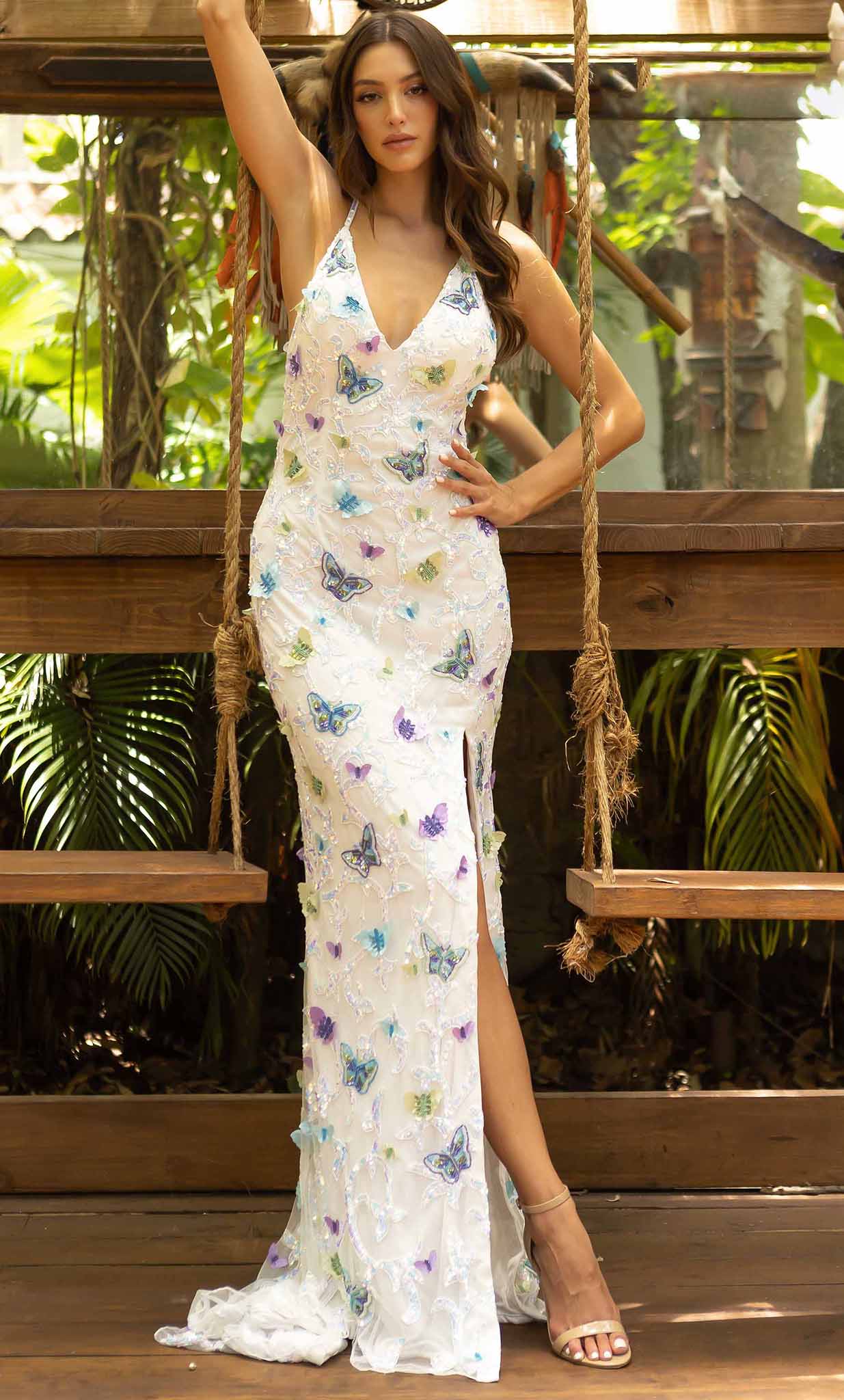 Primavera Couture 3901 - Butterfly Beaded Prom Gown - Image 7