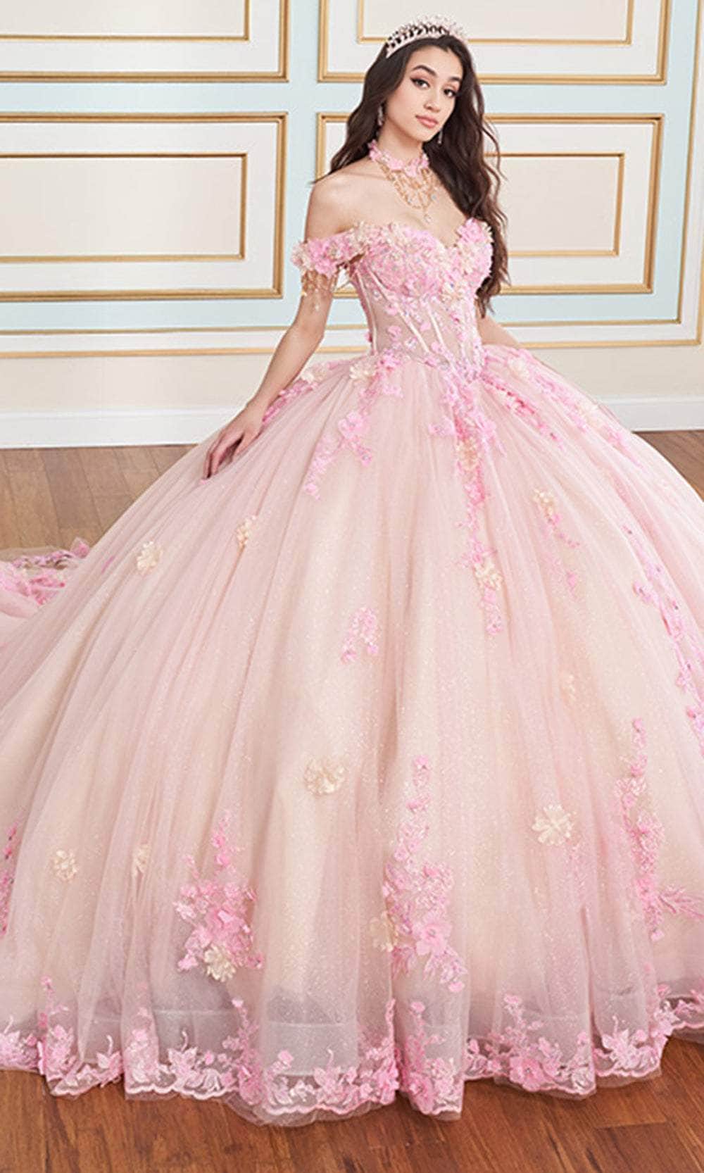 Princesa by Ariana Vara PR30178 - Floral Embellished Off-Shoulder Ball Gown - Image 7