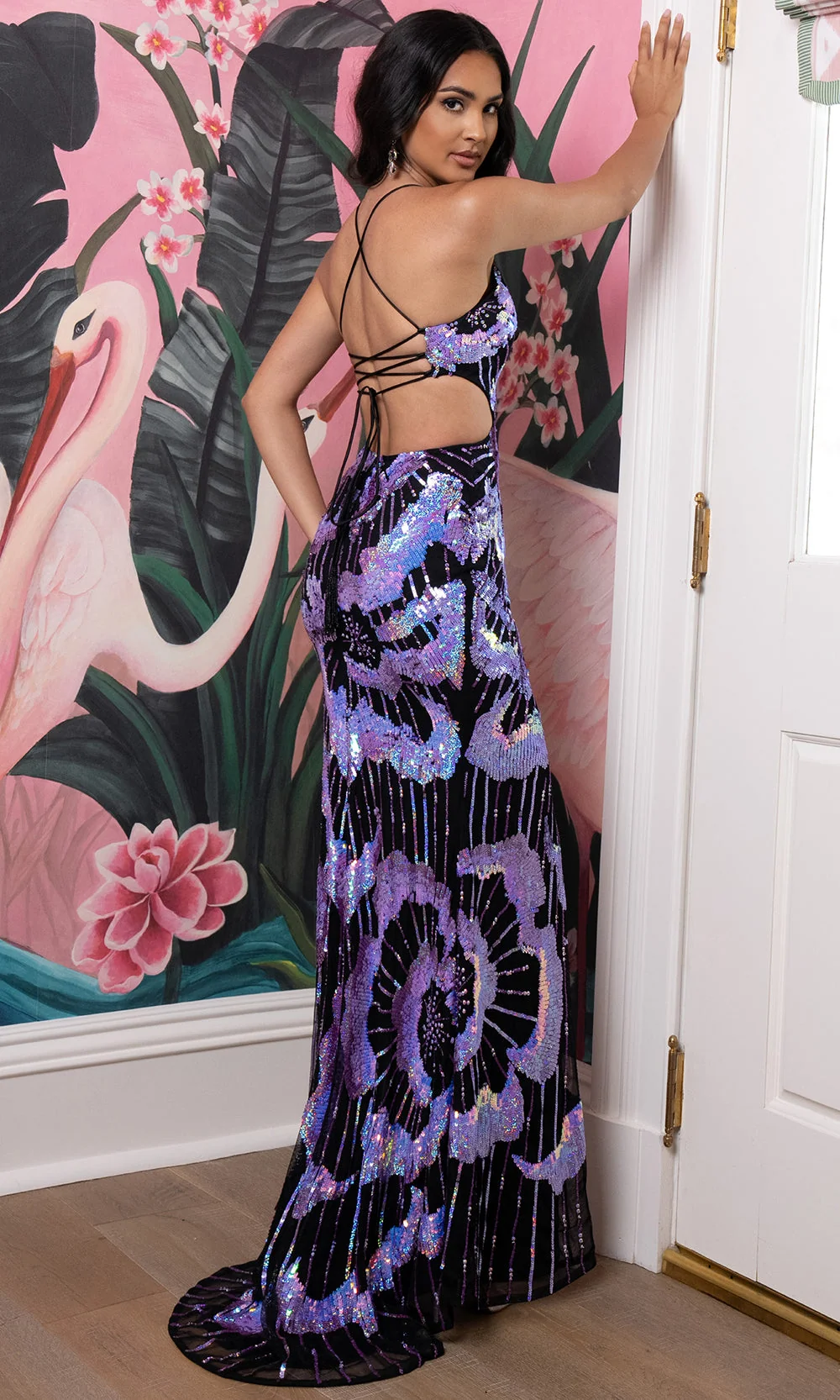 Rachel Allan 70962 - Fitted Slit Embellished Prom Gown - Image 2