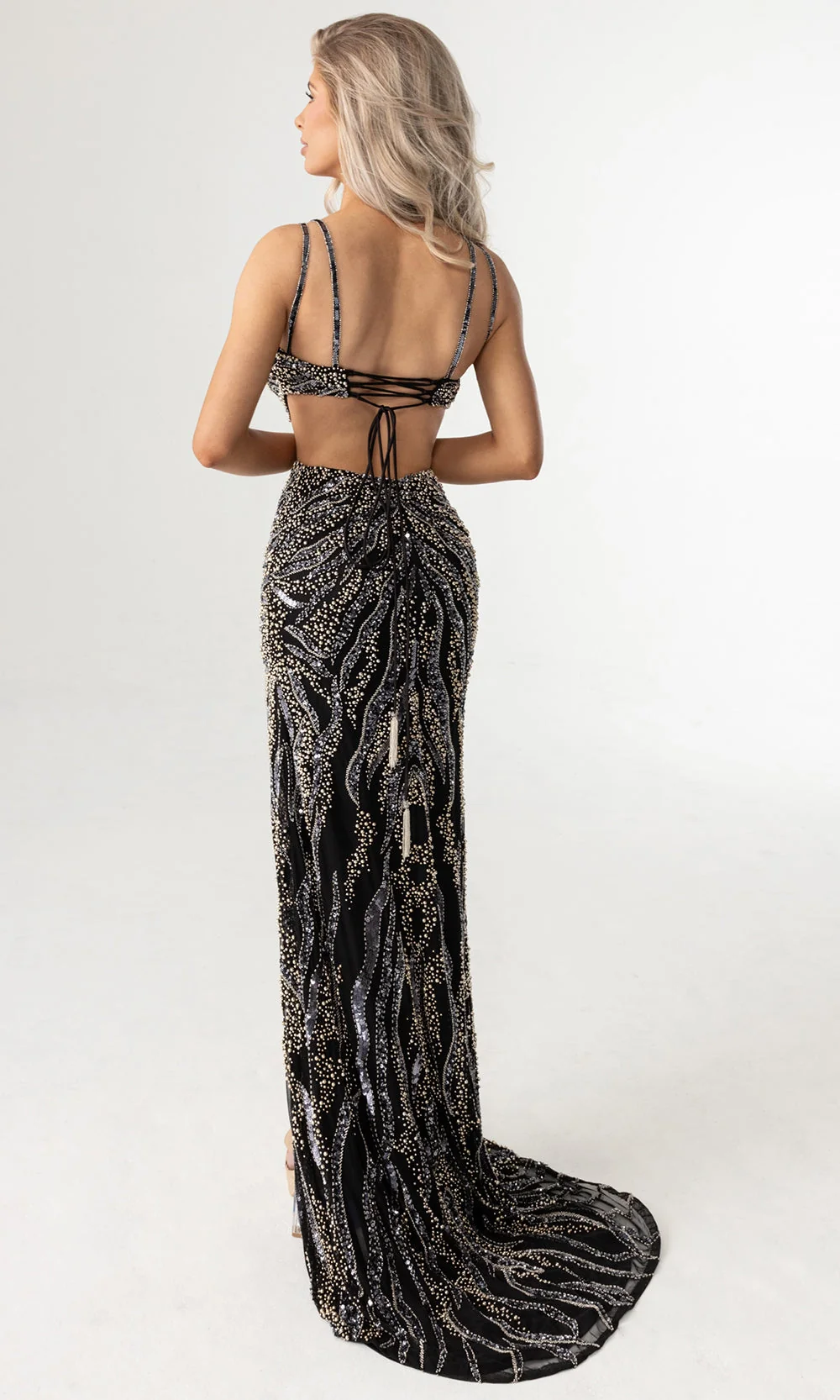 Rachel Allan 71005 - V-Neck Embellished Gown with Double Straps - Image 5