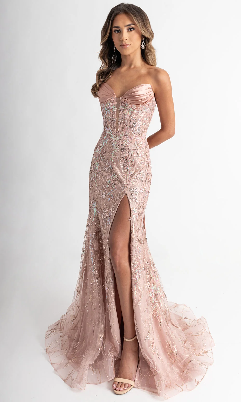 Rachel Allan 71008 - Plunging Sweetheart Bow Train Gown - Image 8