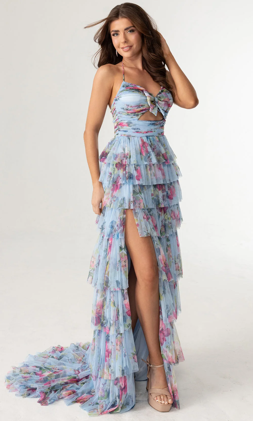 Rachel Allan 71010 - Sweetheart Floral A-Line Gown with Ruffles