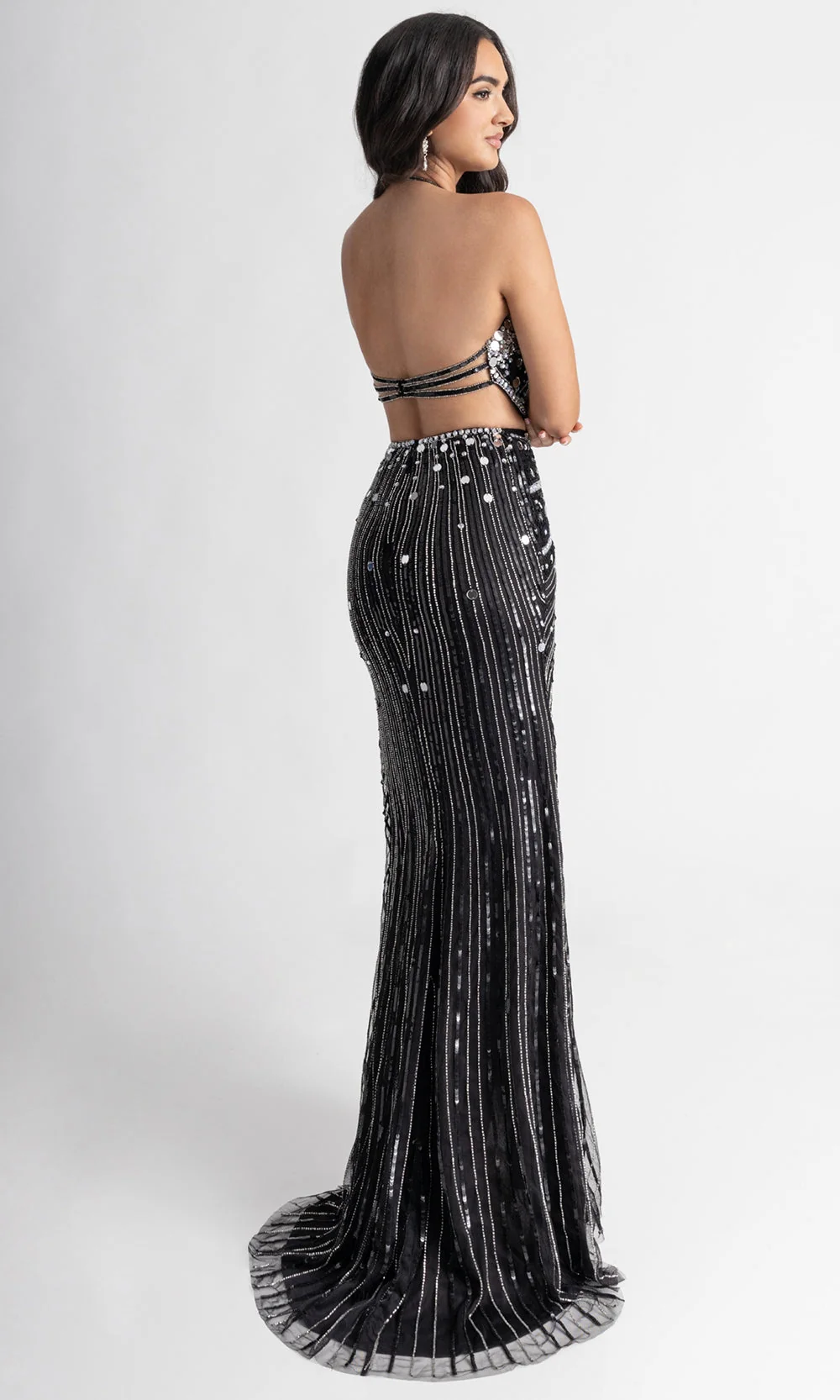 Rachel Allan 71011 - Sleeveless Fitted Gown with Mirror Applique - Image 2