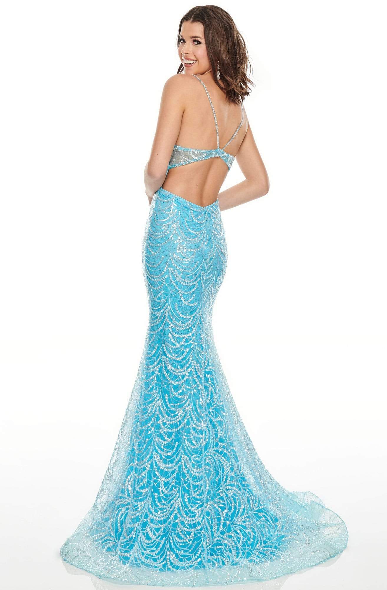 Rachel Allan Prom 7112 - Scoop Neck Beaded Evening Dress - Image 4