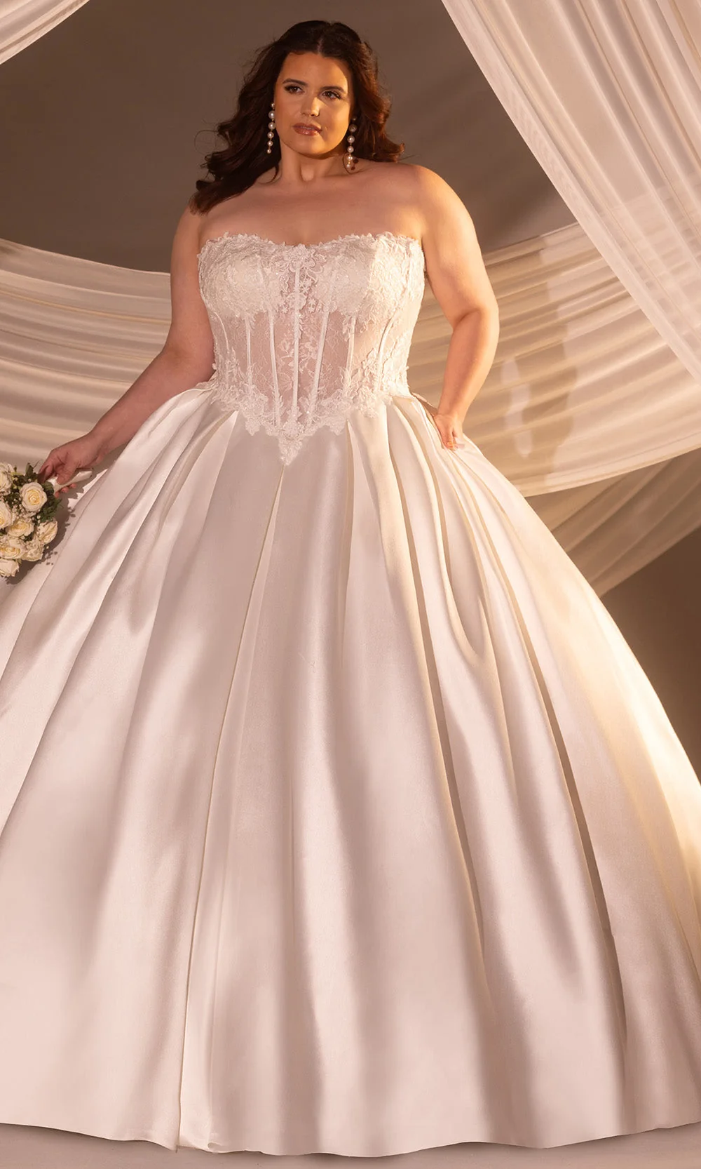 Rachel Allan RB2215 - Embroidered Illusion Corset Bridal Gown - Image 6