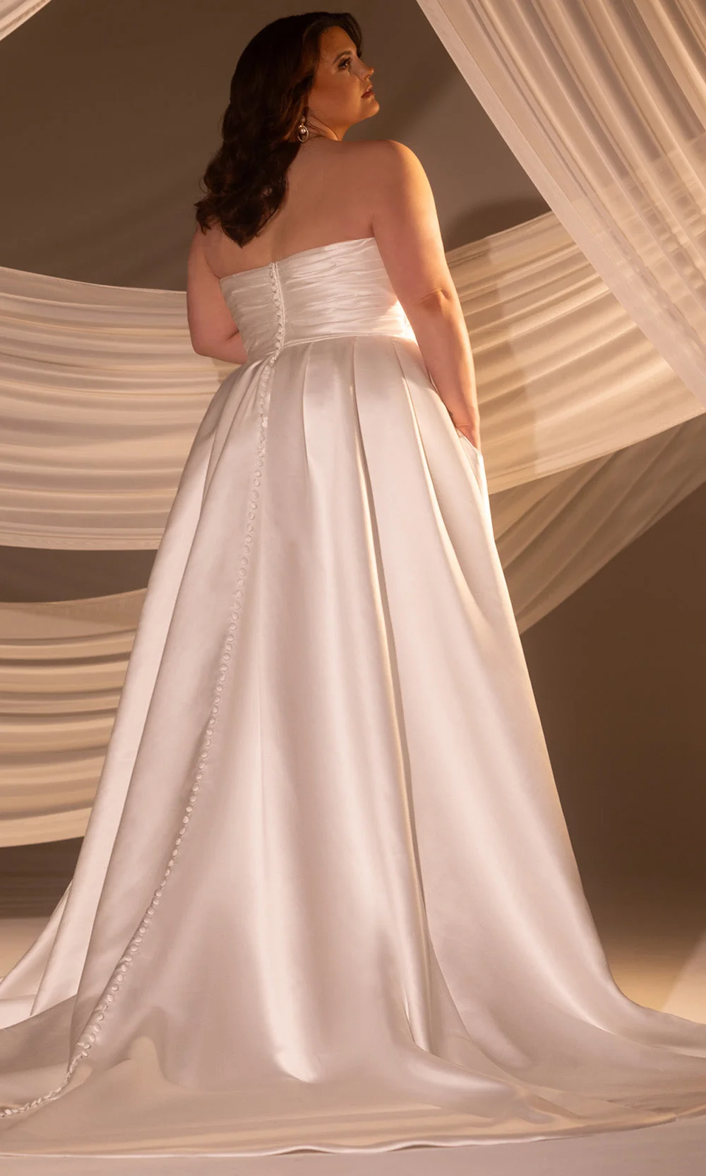Rachel Allan RB3226 - V-Neck Wedding Gown with Overskirt - Image 2