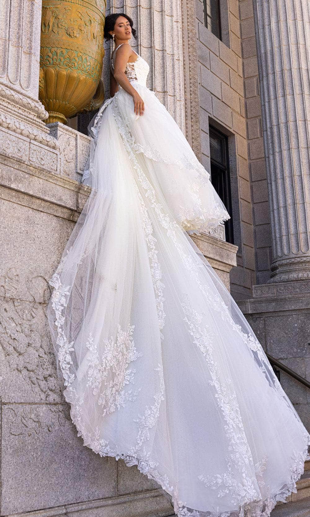 Rachel Allan RB4210 - Floral Lace Sleeveless Wedding Gown - Image 9
