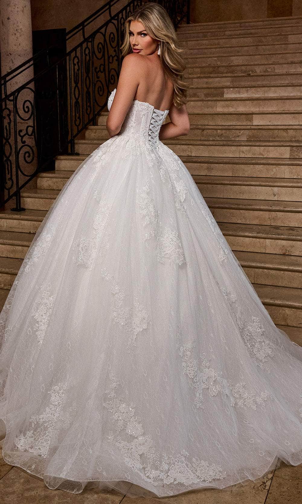 Rachel Allan RB6163 - Sweetheart Embroidered Tulle Gown with Train - Image 11
