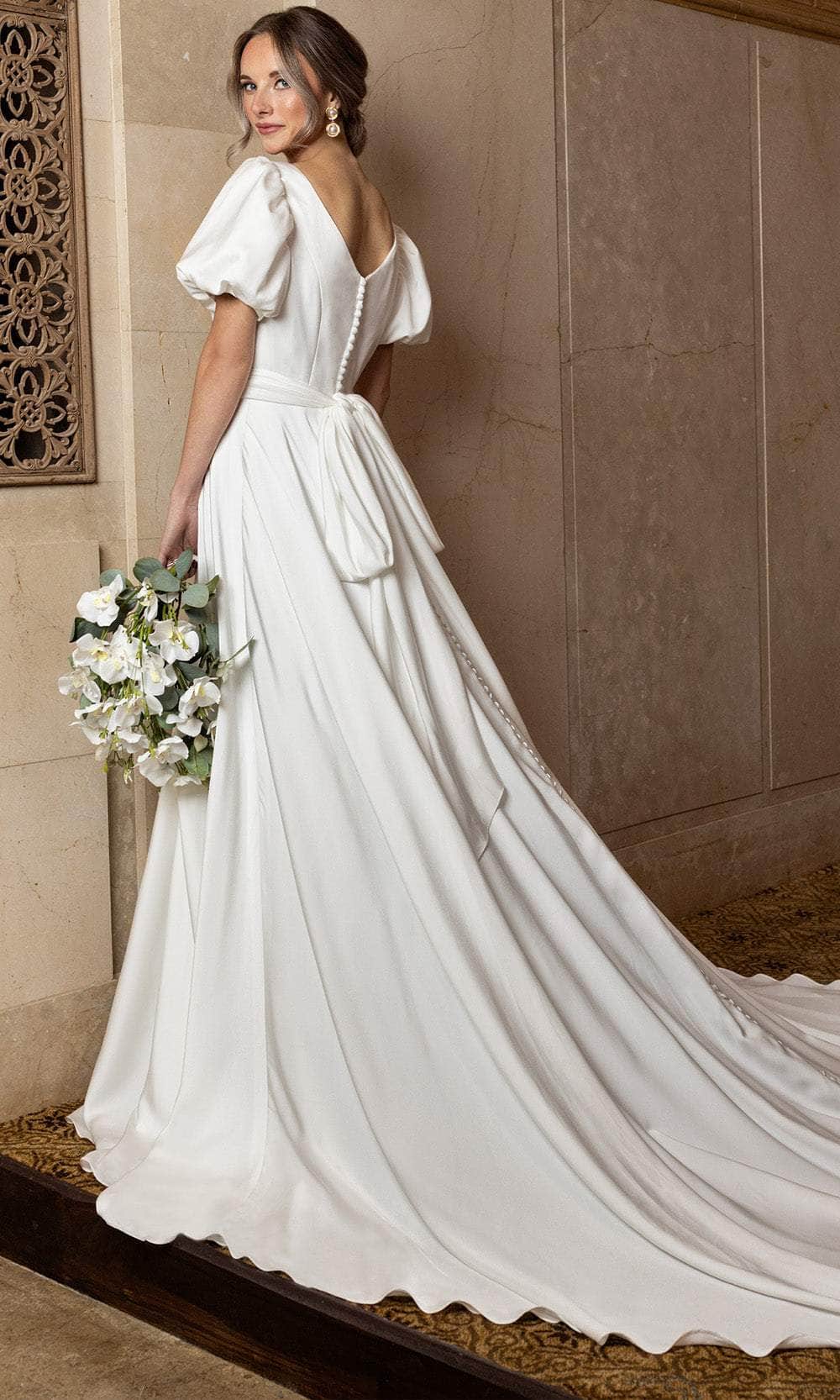 Rachel Allan RB7004 - Charmeuse Square Neck Wedding Gown - Image 4