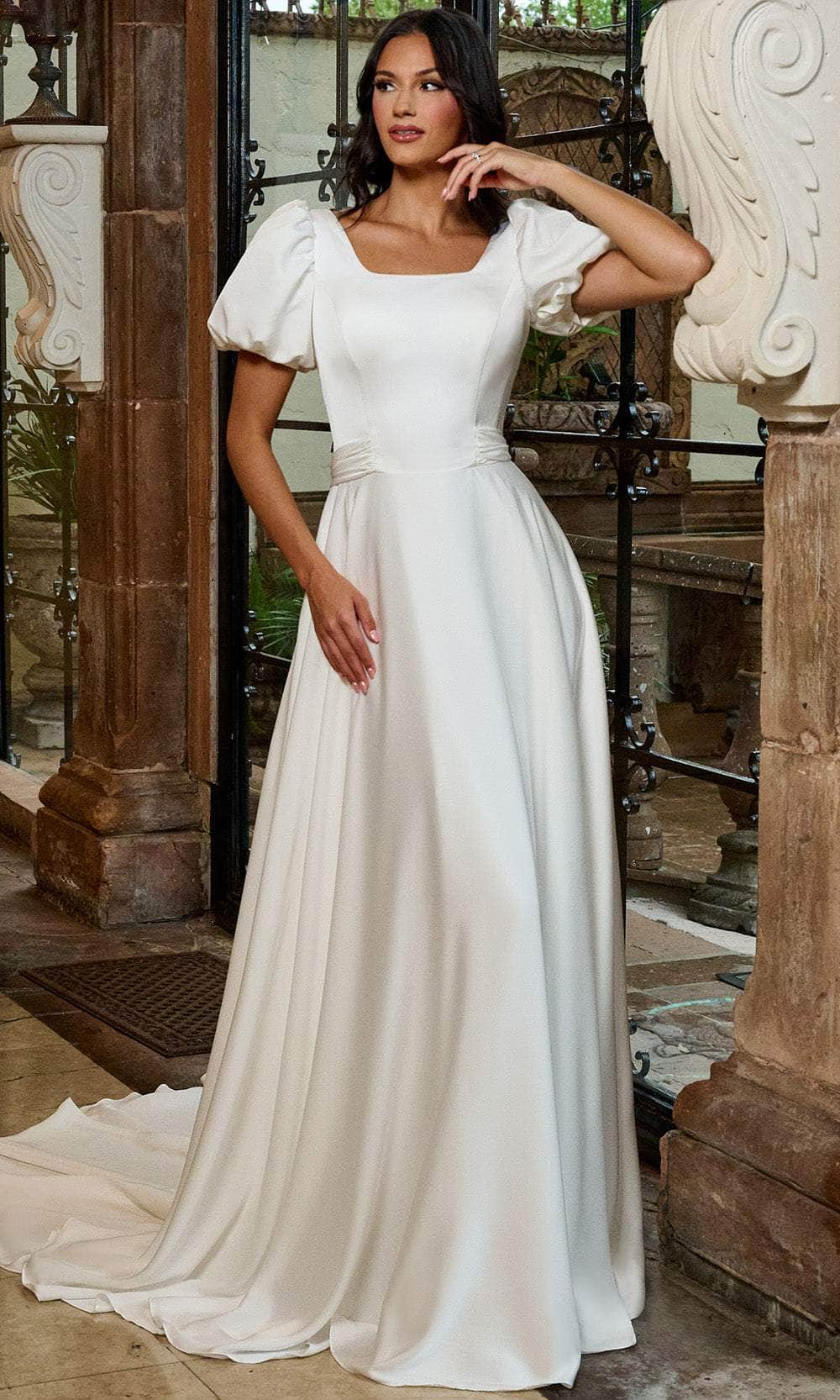 Rachel Allan RB7004 - Charmeuse Square Neck Wedding Gown - Image 5