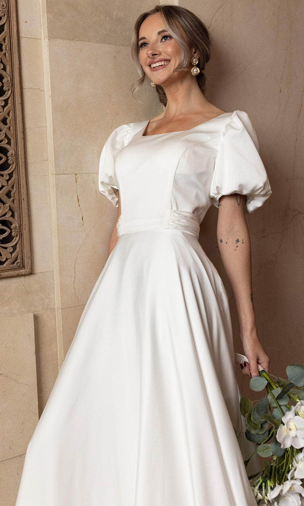 Rachel Allan RB7004 - Charmeuse Square Neck Wedding Gown - Image 7
