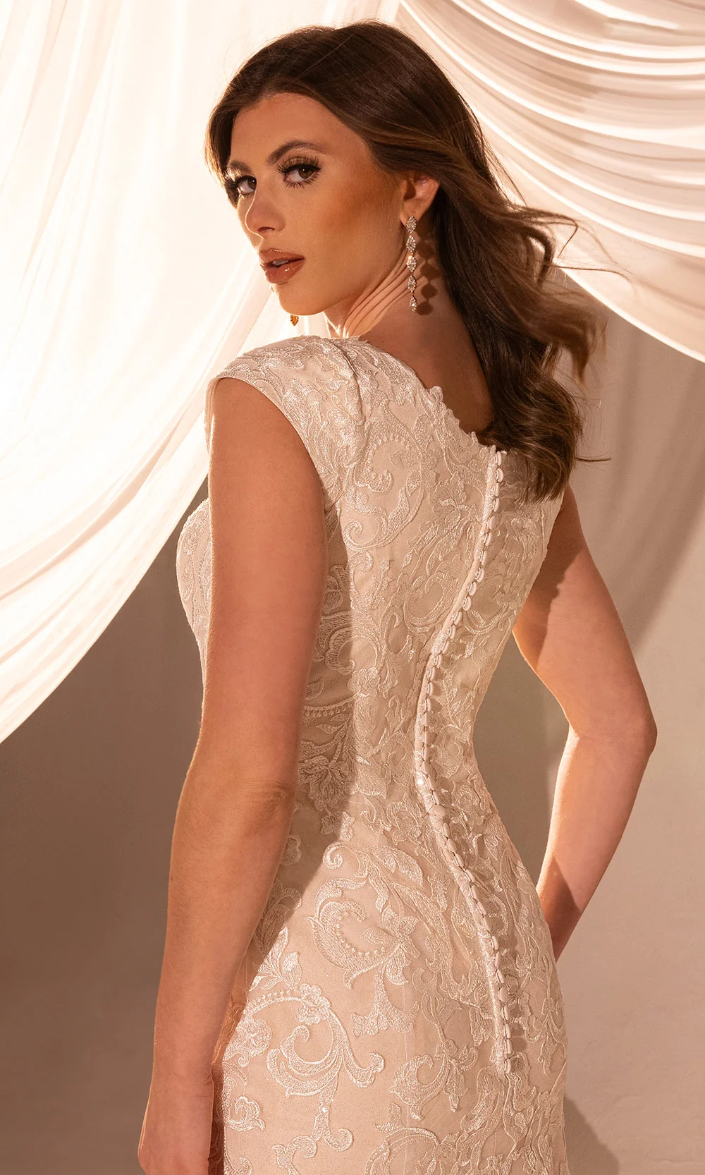 Rachel Allan RB7014 - Cap Sleeve Lace Wedding Gown - Image 4
