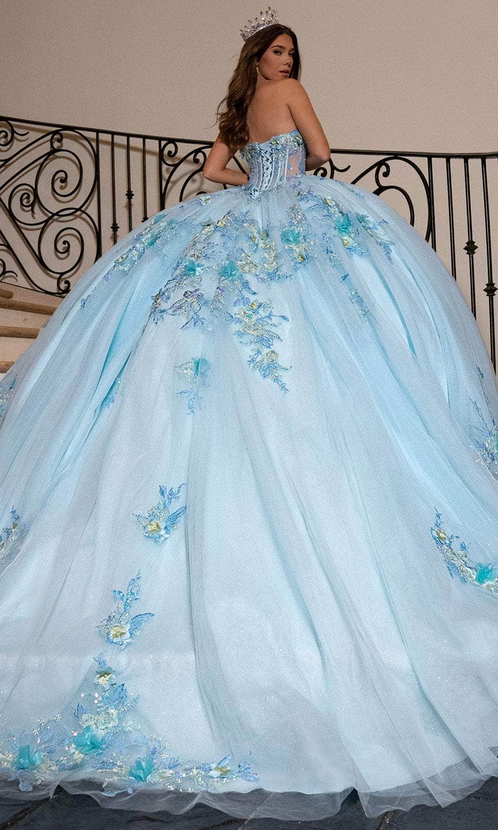 Rachel Allan RQ2216 - Sweetheart Tulle Floral Accent Gown - Image 2