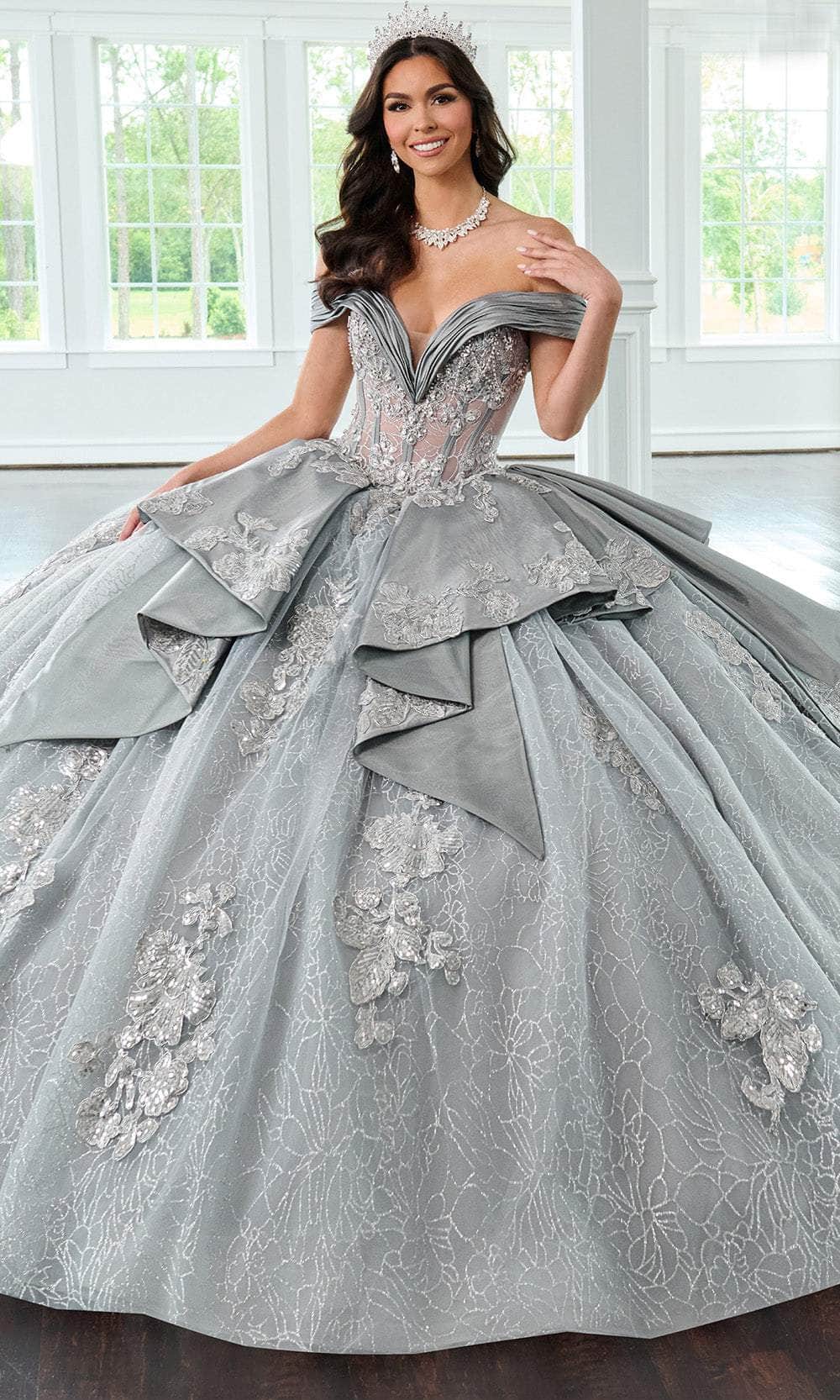 Rachel Allan RQ2222 - Plunging Sweetheart Embellished Tulle Ballgown - Image 5