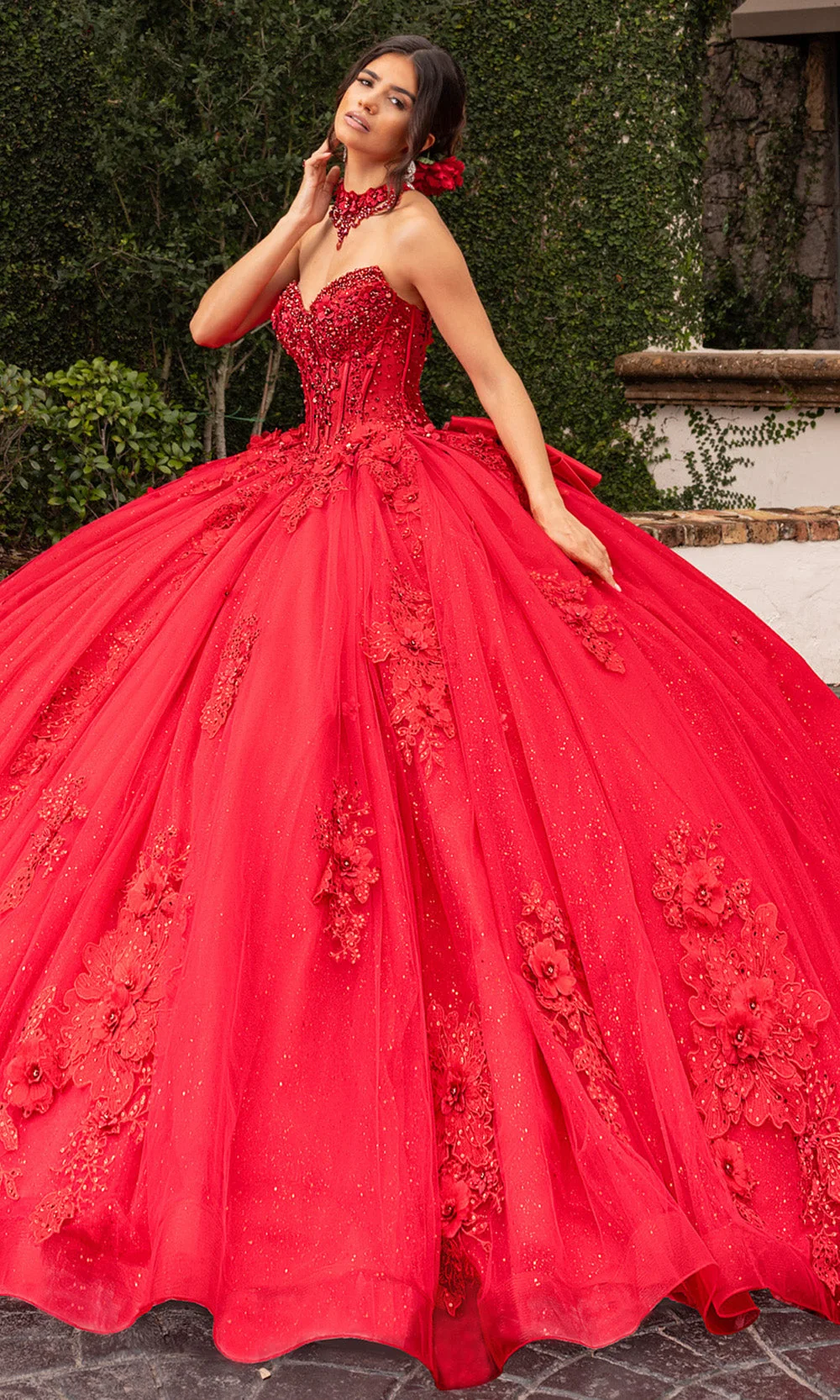 Rachel Allan RQ3156 - Sweetheart Illusion Corset Floral Ballgown - Image 10