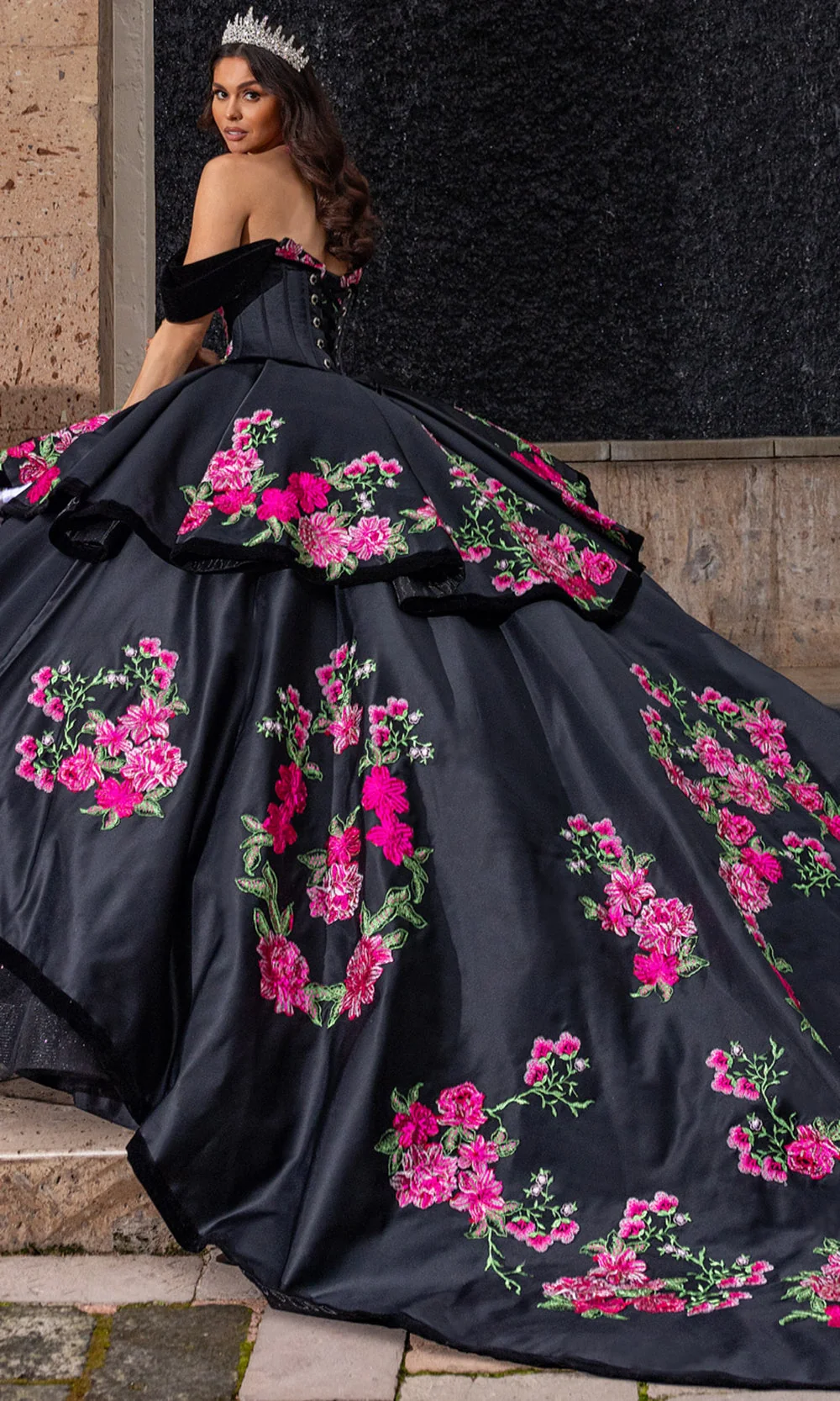 Rachel Allan RQ5016 - Embroidered Charro Style Ballgown - Image 4