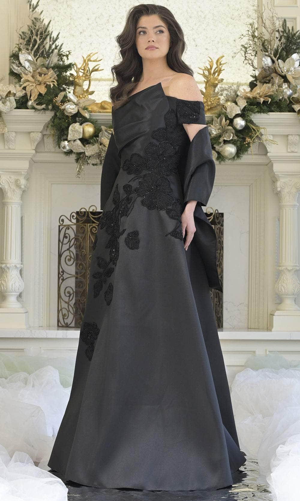 Rina Di Montella RD3344 - Floral A-Line Evening Gown - Image 3