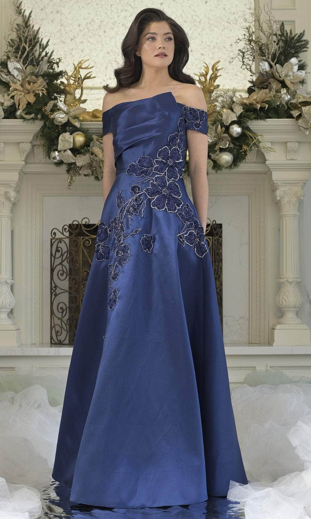 Rina Di Montella RD3344 - Floral A-Line Evening Gown - Image 4