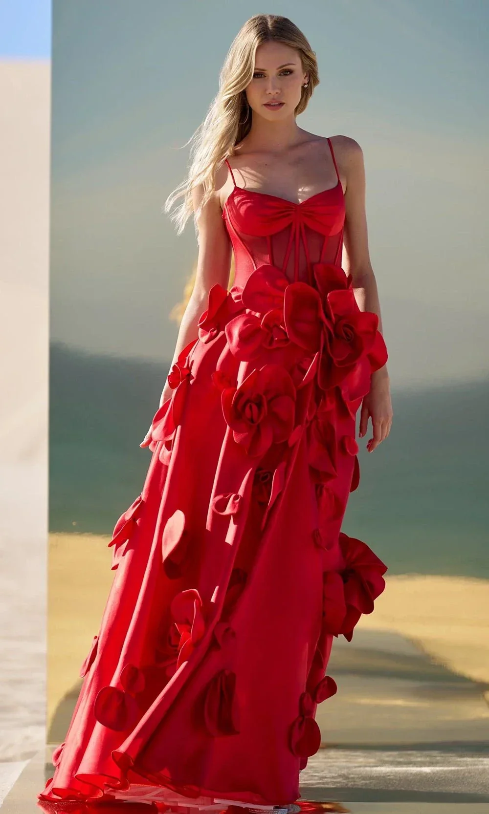 Sherri Hill 56763 - Sheer Bodice Floral Ballgown - Image 4