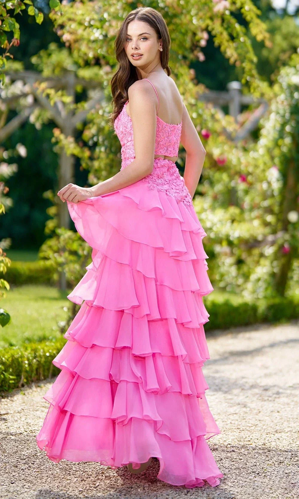 Sherri Hill 56961 - Scoop Neckline Lace Gown - Image 2