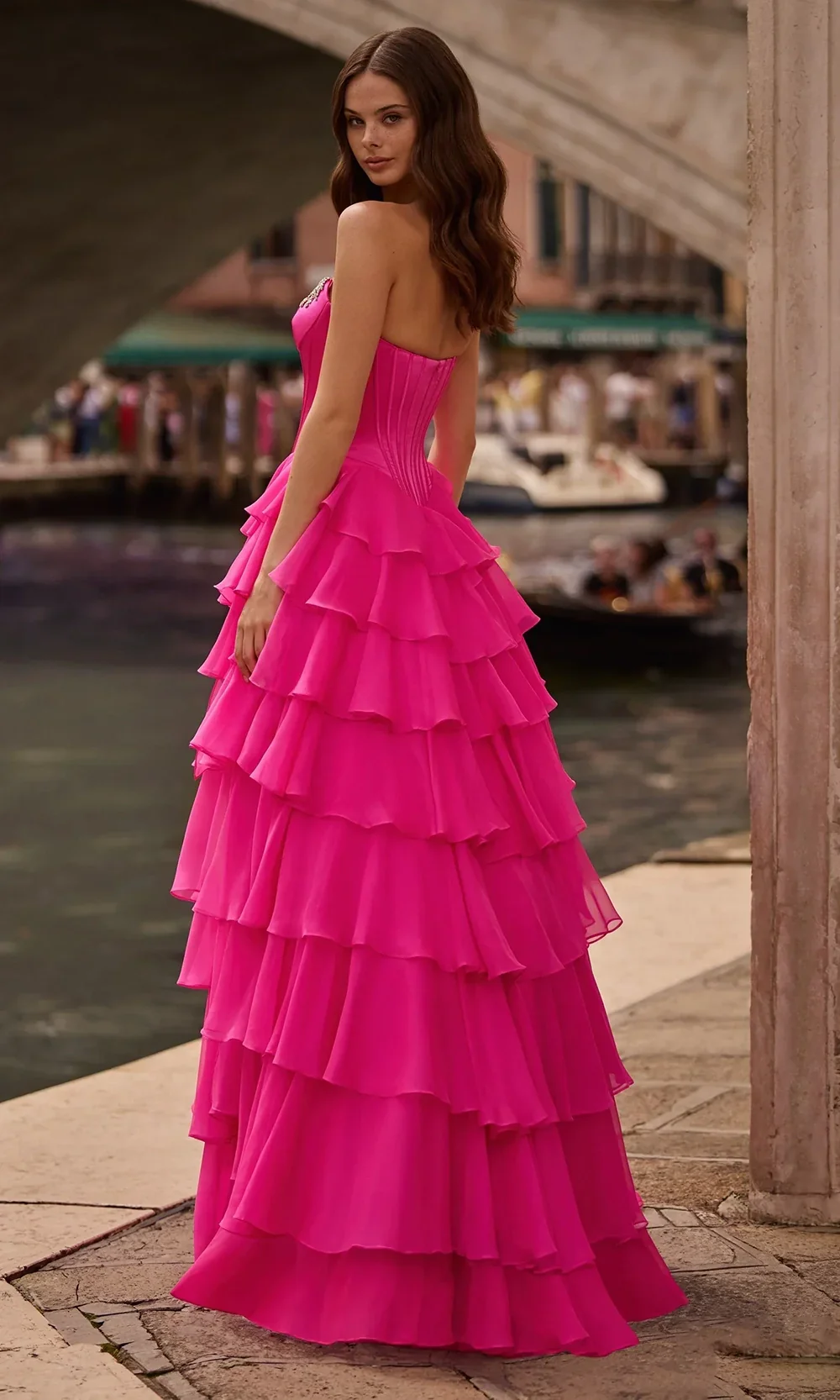 Sherri Hill 57581 - Beaded Trim Scoop Ruffle Ballgown - Image 2