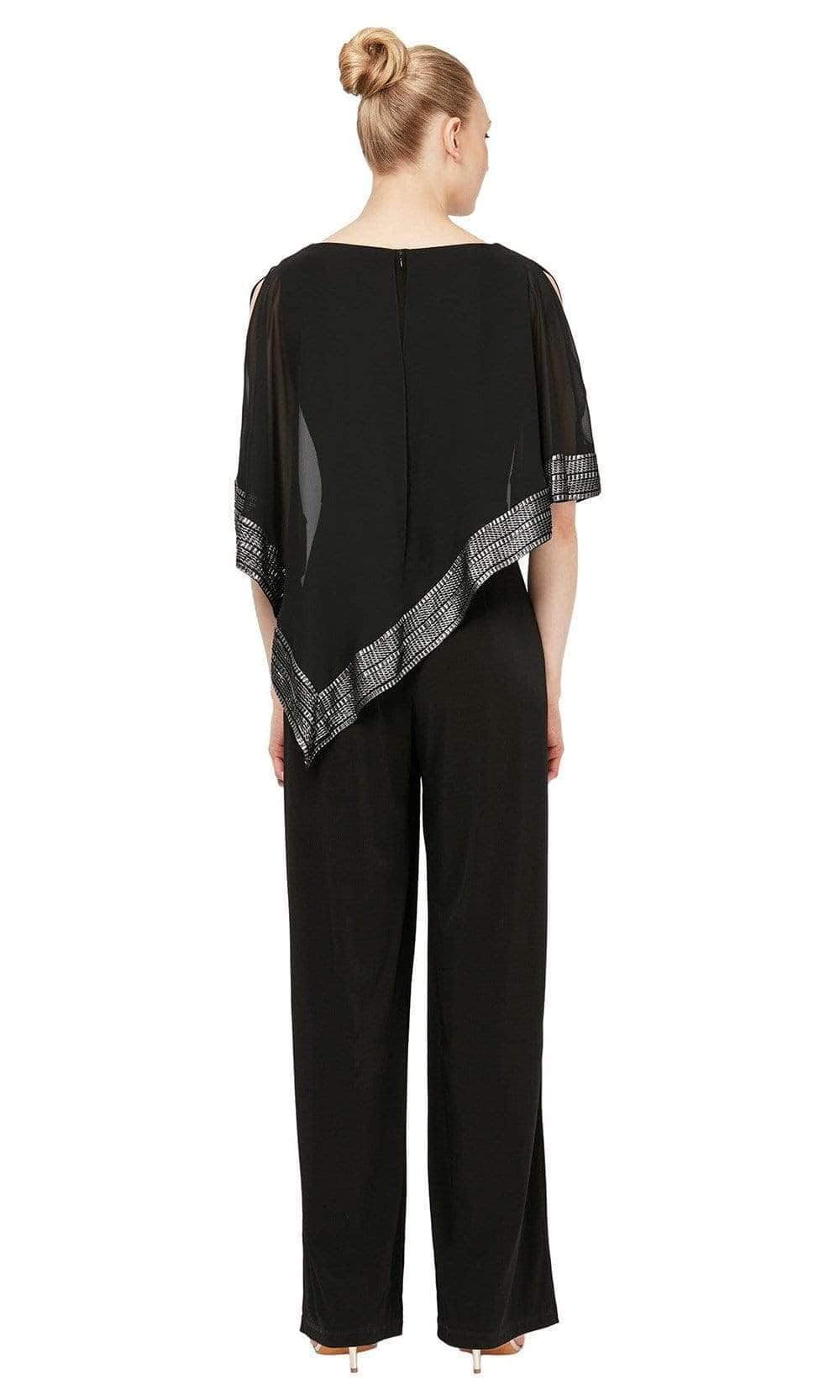 S.L. Fashions 9177331 - Embellished Cape Formal Jumpsuit - Image 2
